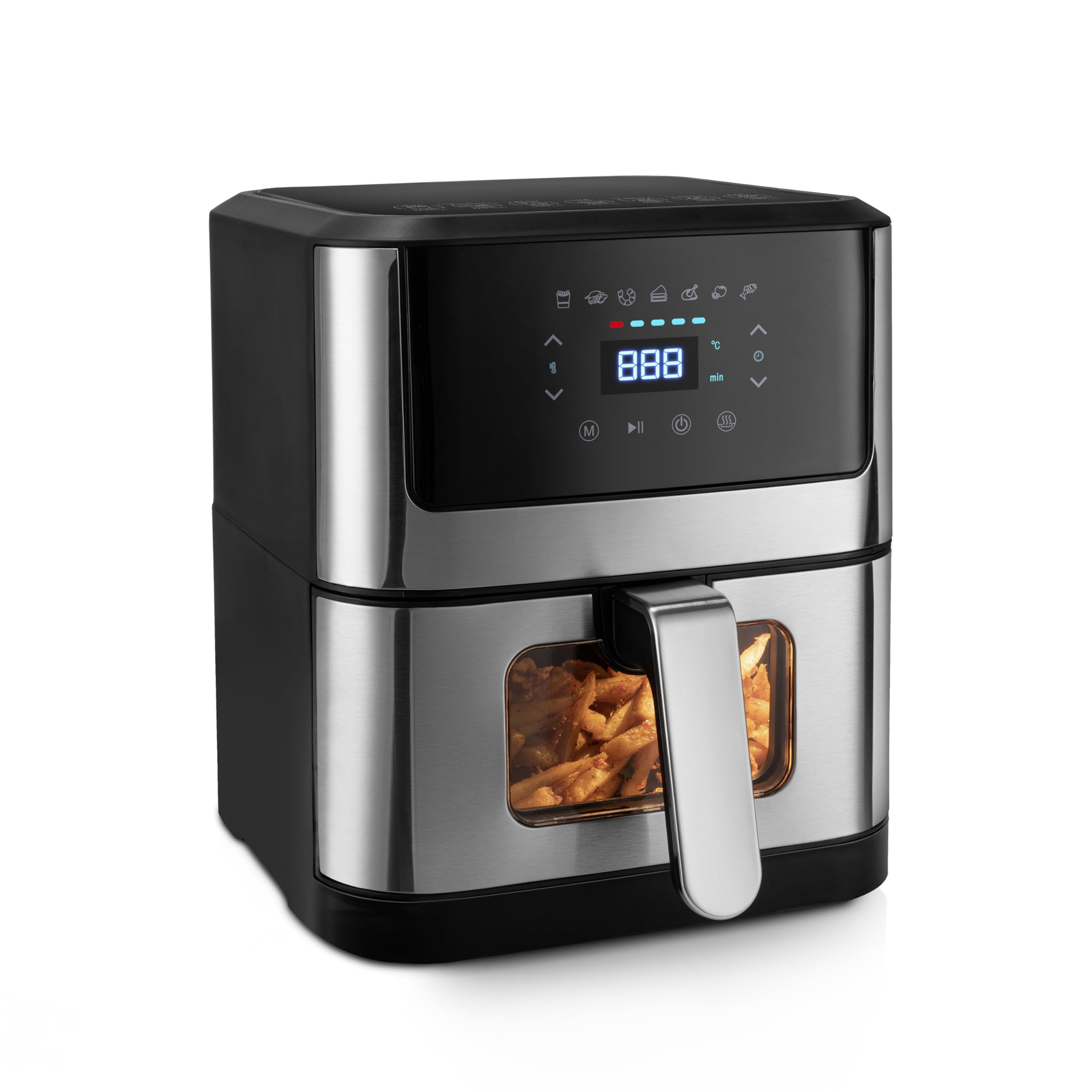 Glen 6 Litre Digital Air Fryer, 1500W, Digital Controls With 7 Pre-Set Menus, Adjustable 60-Minute Timer, Temperature Control, F