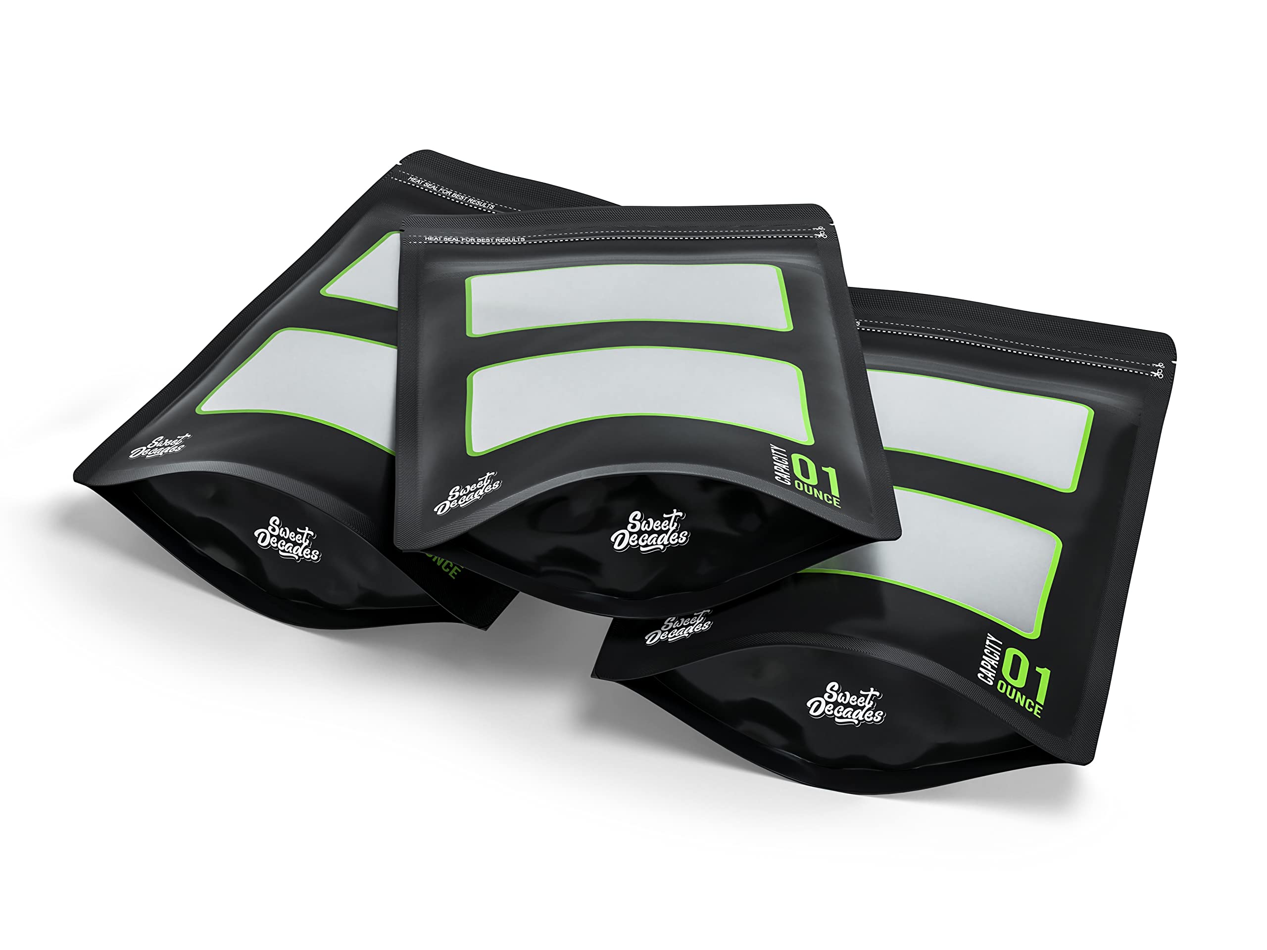 Sweet Decades 1 Ounce Bags - 50 Pack Lock & Seal Storage & Curing Bags Heat Sealable 6'' X 9.8'' X 3.15'' Inch (1Oz, 28G)