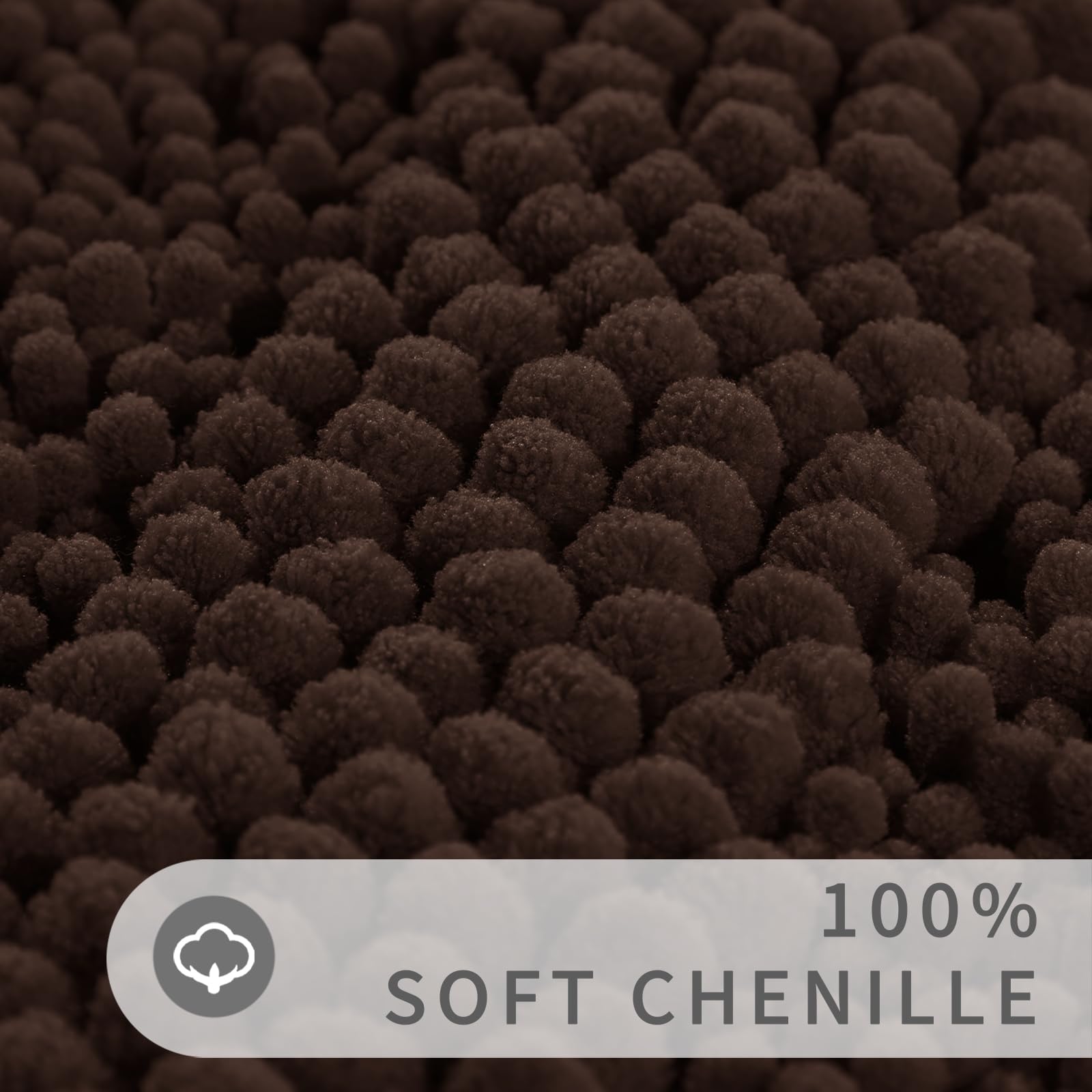 Yimobra Washable Bathroom Rugs Sets 2 Piece, Non Slip And Absorbent Toilet Mat, Quick Dry, Luxury Microfiber Chenille Plush Fluf