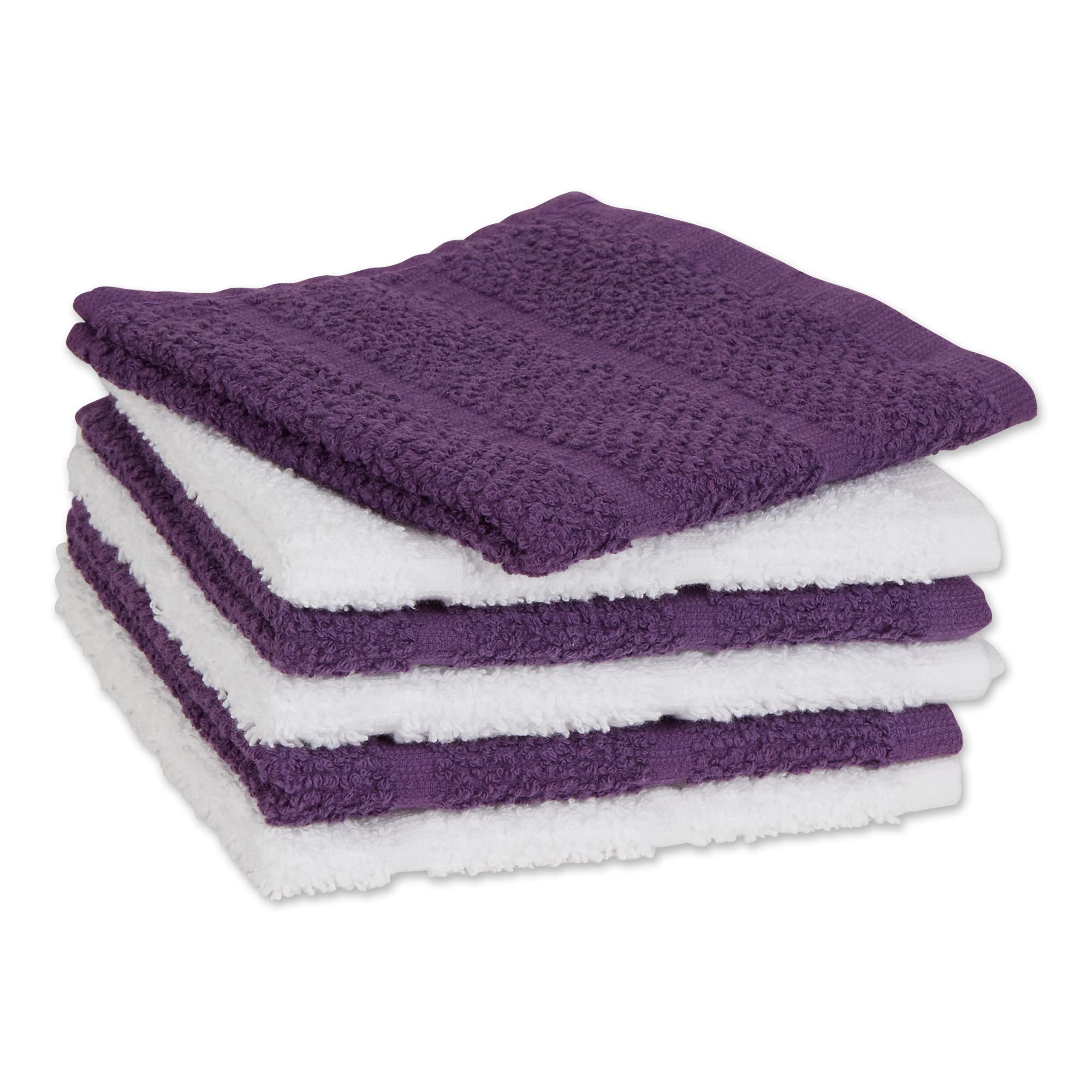 EGGPLANT BASIC CHEF TERRY DISHCLOTH SET/6
