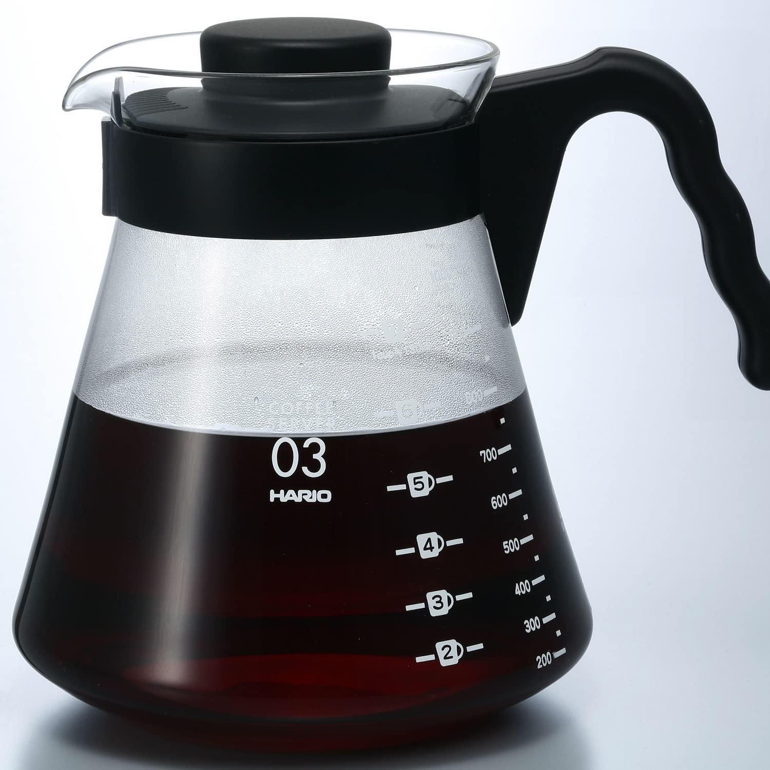 Hario V60 Glass Coffee Server Pour Over Carafe Microwave Safe 1000mL  Black