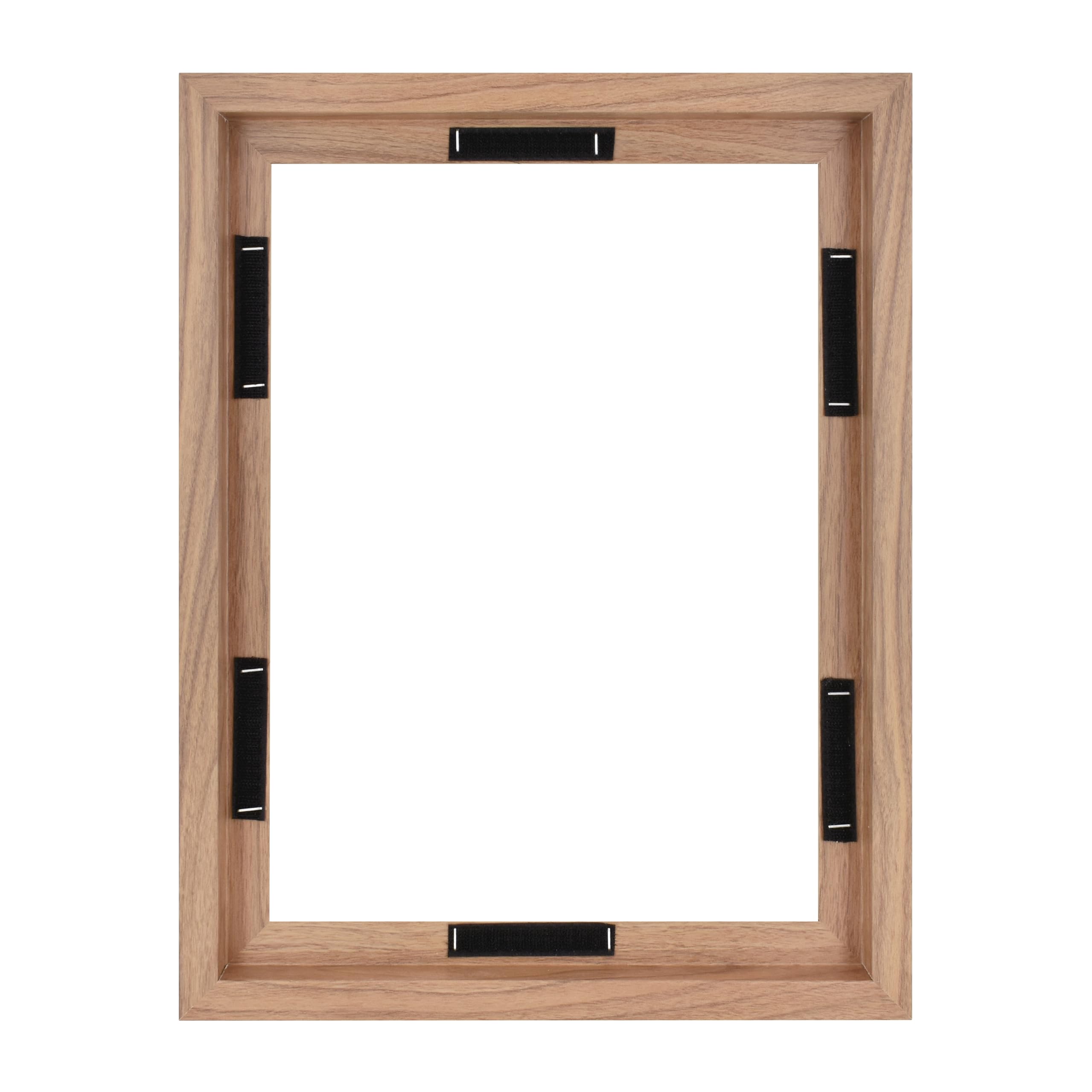 MCS Canvas Float Frames 12x16 Frame, Walnut Woodgrain Frame for Finished Canvases, Vertical & Horizontal Wall Hanging Large Fram