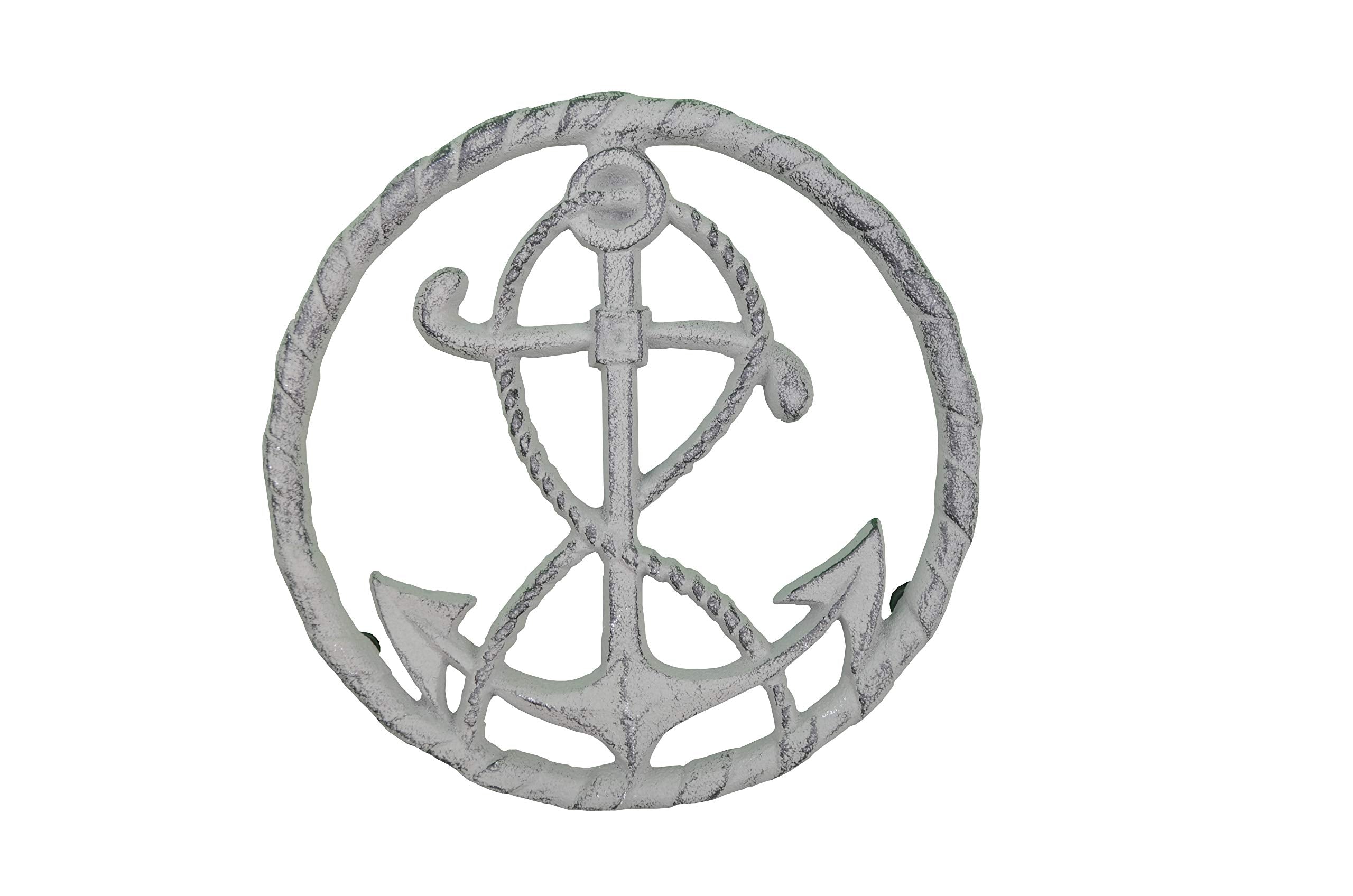 Nautical Ships Anchor Trivet Cast Iron Hot Pad 7.75'' Wide