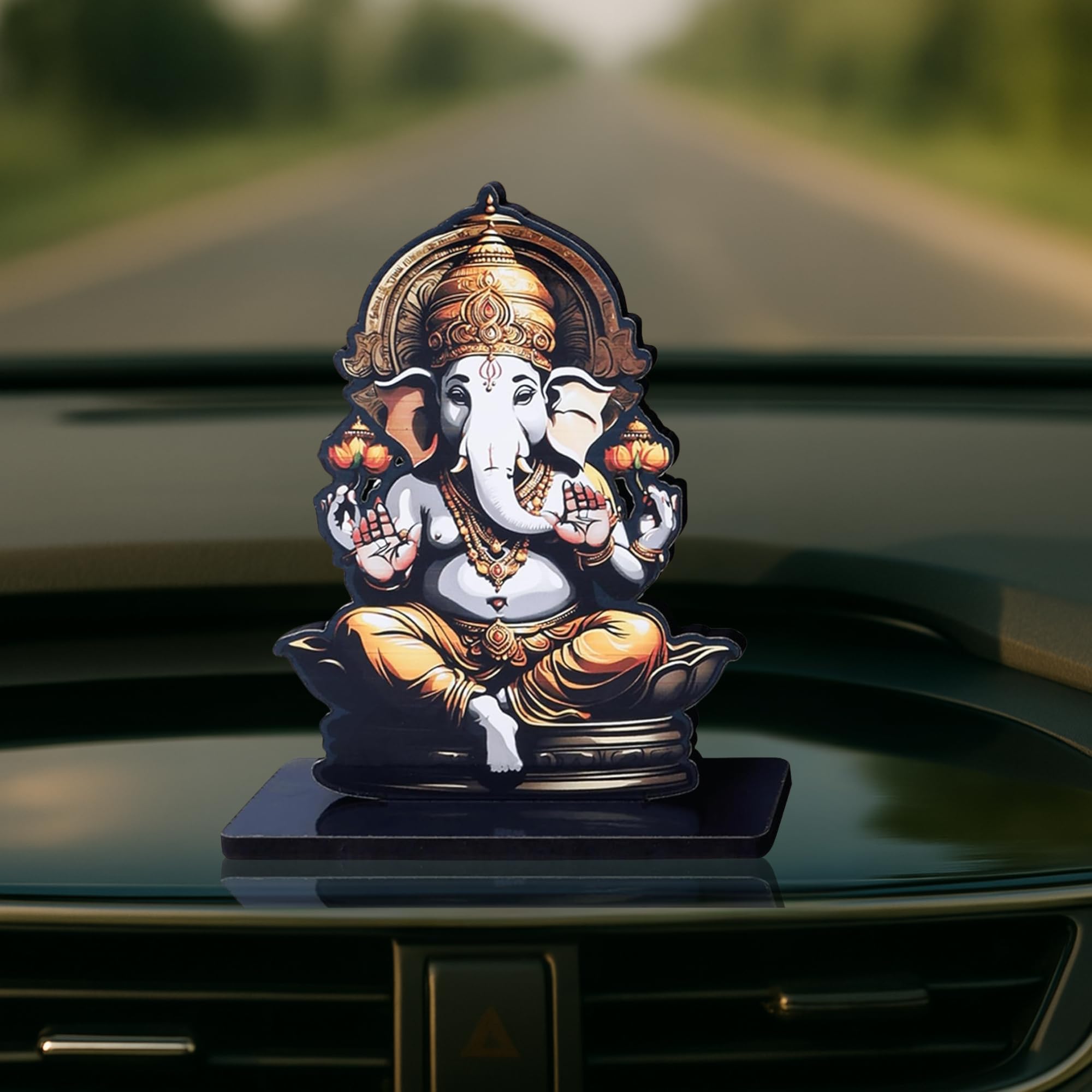 Expleasia Rakhi Set With Divine God Figure Table Stand | Table | Desk| Gift Item (Lord Ganesha) Rakhi Set For Brother, Rakhigift