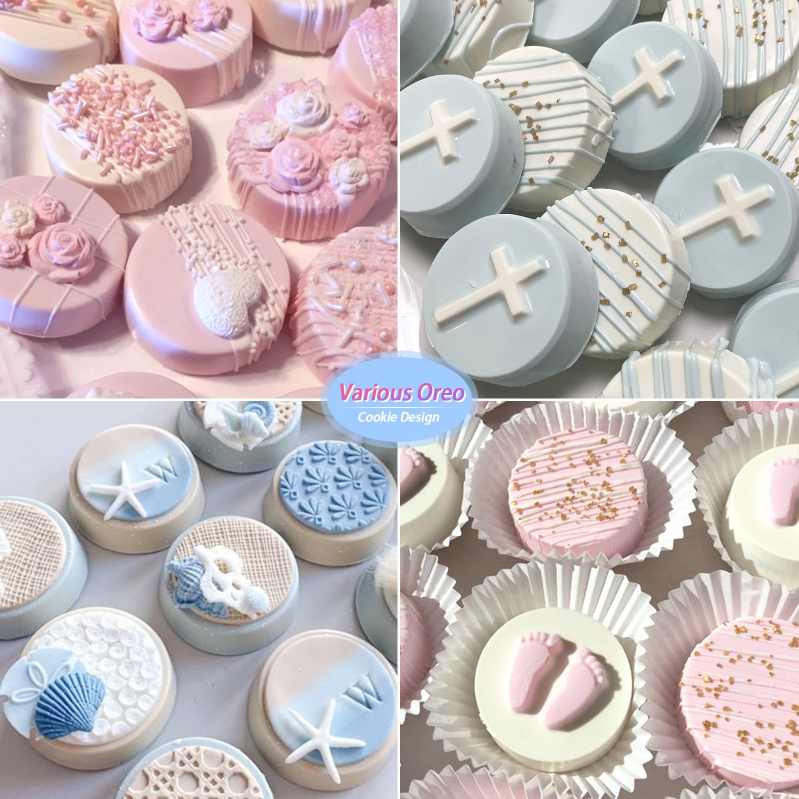 Sakolla 2 Pcs Round Chocolate Cookie Molds, Cylinder Silicone Mold, Perfect For Chocolate Covered Oreos, Cake, Candy, Pudding, M