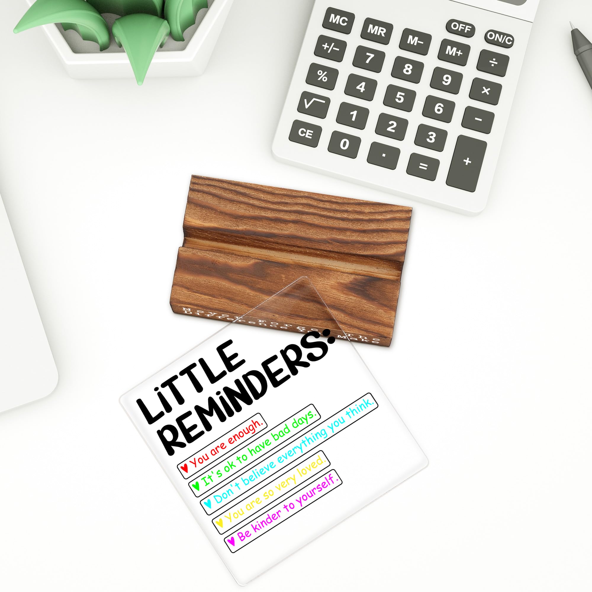 Little Reminders Acrylic Desk Sign for Women Men, Positive Affirmation Gift for Coworker Friend Teen, Mental Health Inspirationa