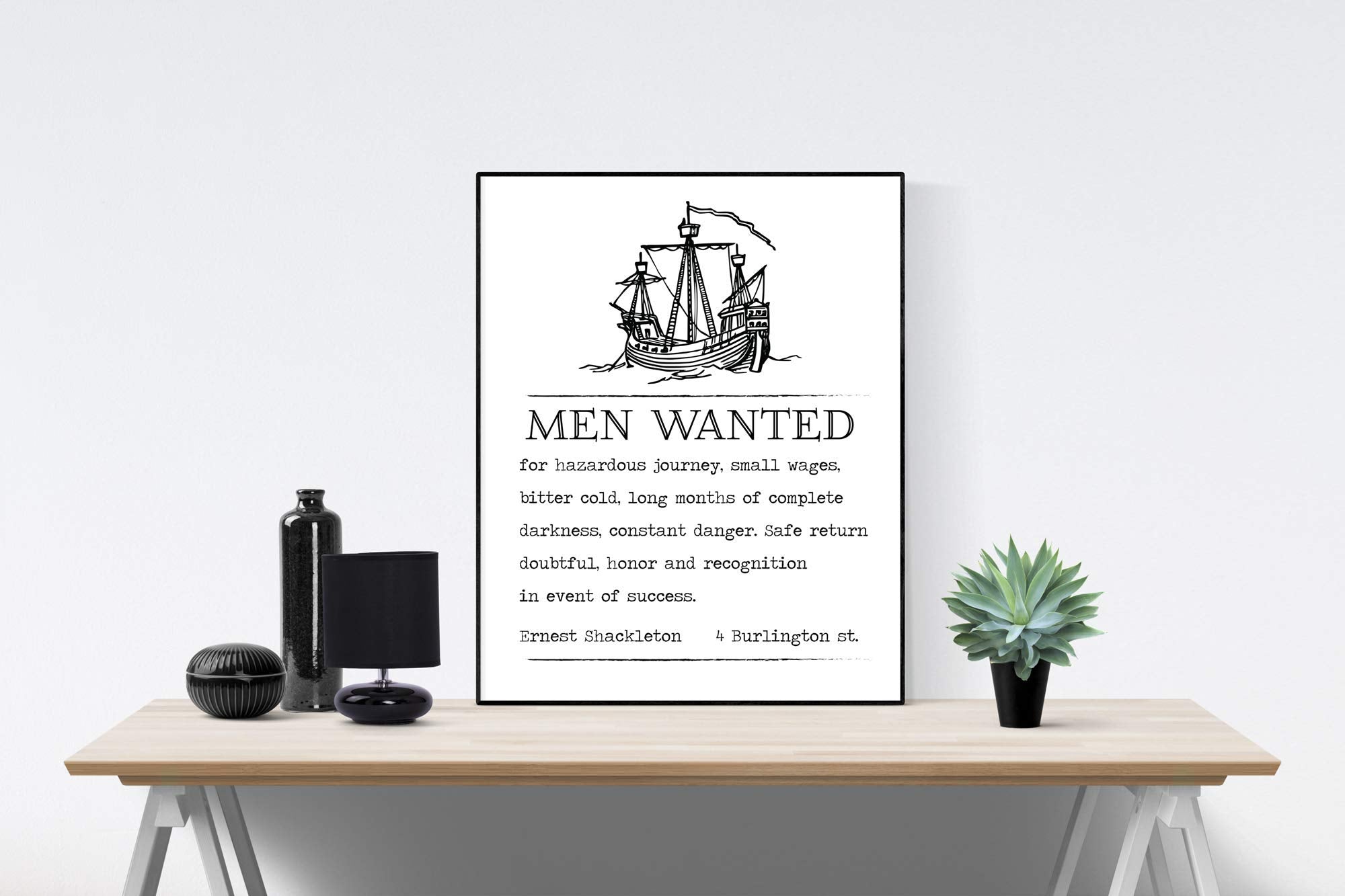 Ernest Shackleton Expedition Help Wanted Advertisement | Boat Art Print (11X14)