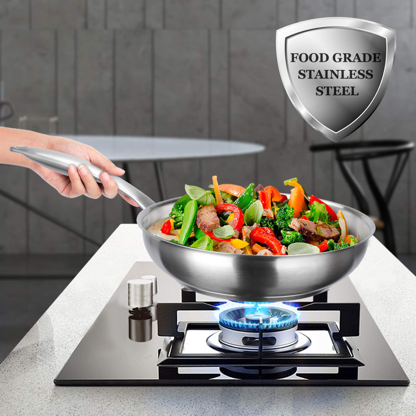 Duxtop Fry Pan, 9.5" Induction Ready Cookware, Professional Stainless Steel, Model Frypan10