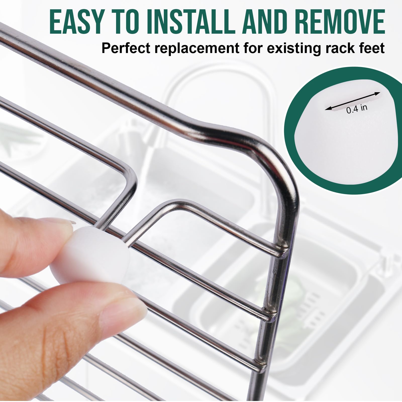 GDW Sink Rack Feet 84544-0, White, 20 Pack for Kohler Kitchen Sinks