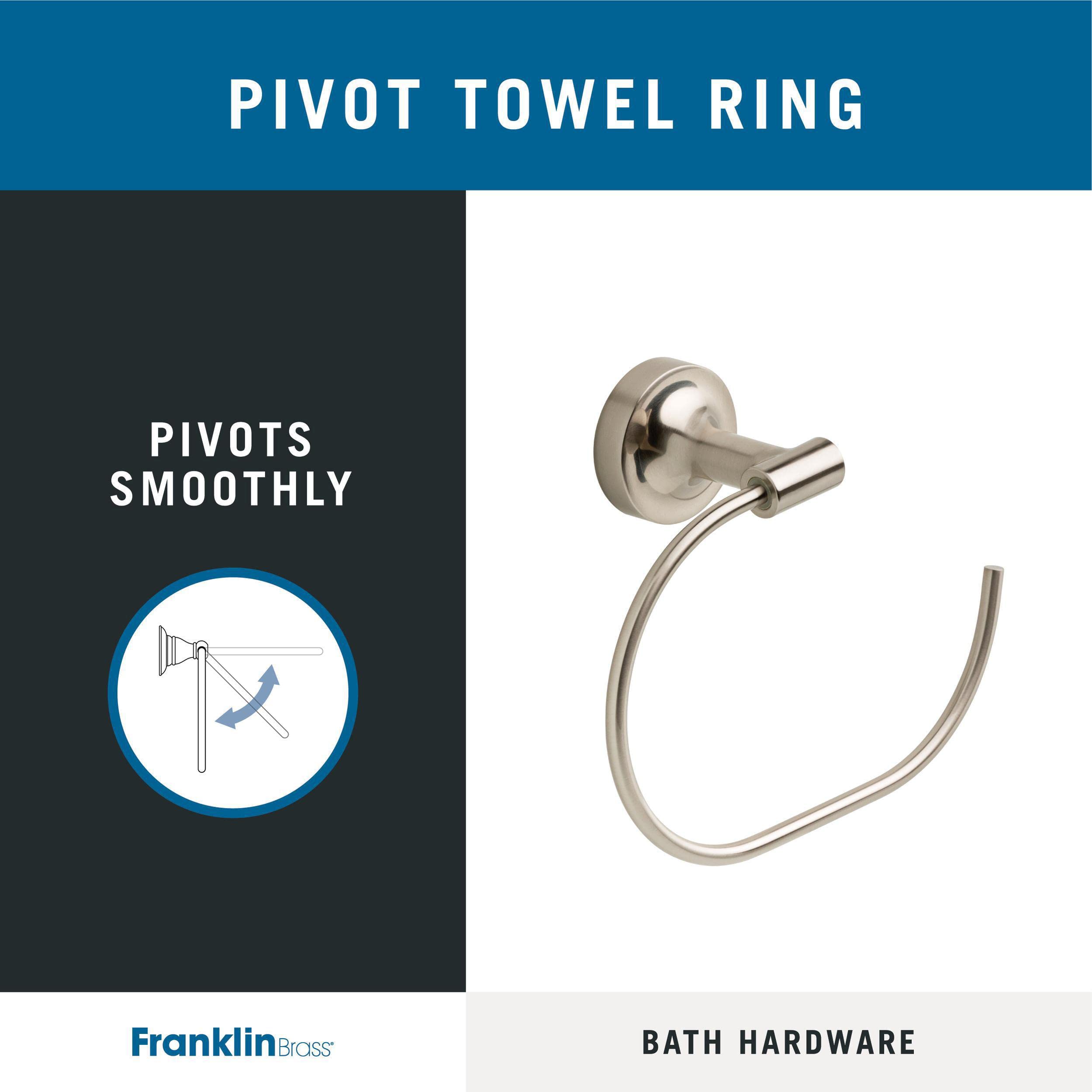 Franklin Brass Voisin (1-Pack) Hand Towel Holder Satin Nickel Towel Racks For Bathroom Wall Round Towel Ring Holder For Bath Tow