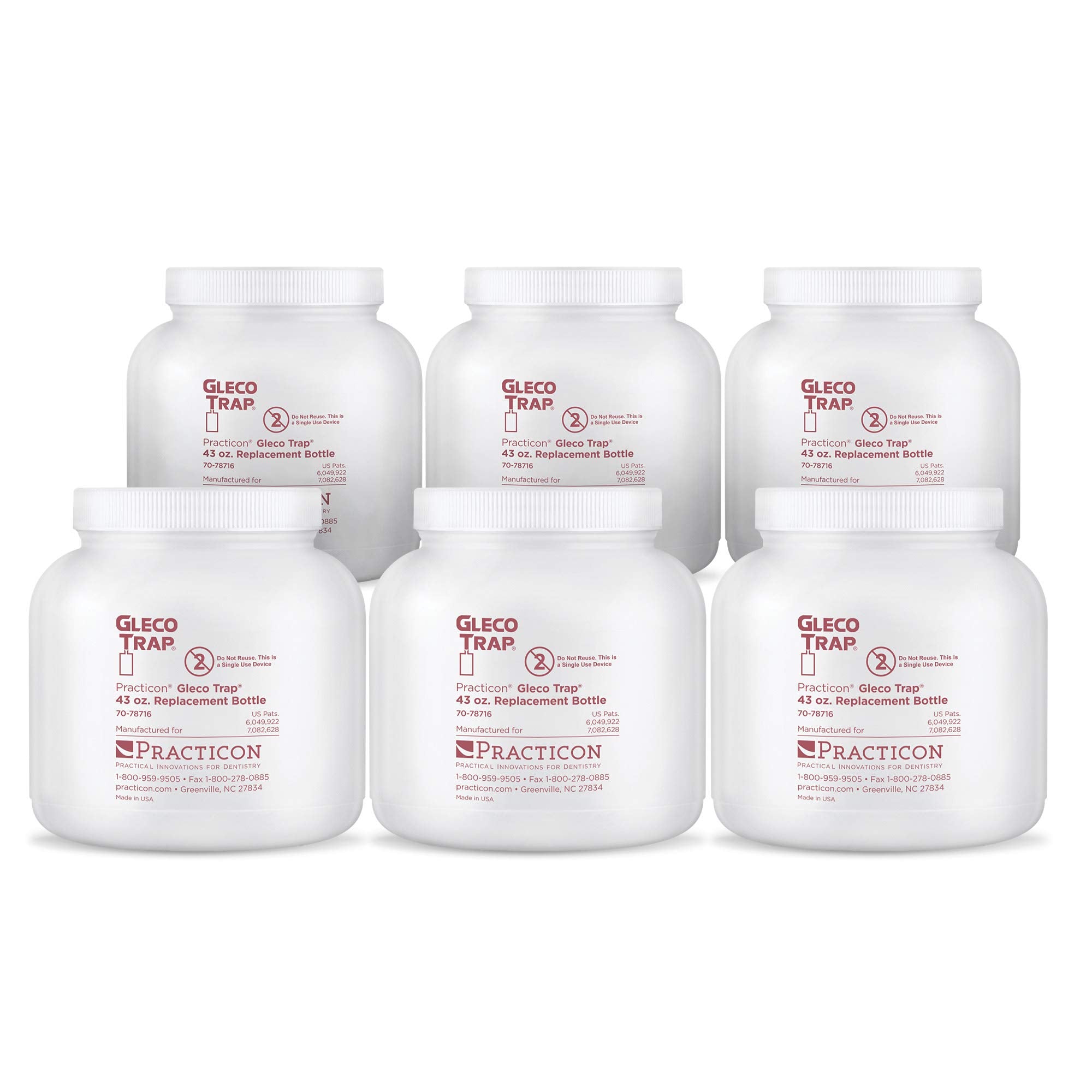 Gleco Trap 43 Oz. Replacement Bottles For Clay & Plaster Sink Trap, Pack Of 6