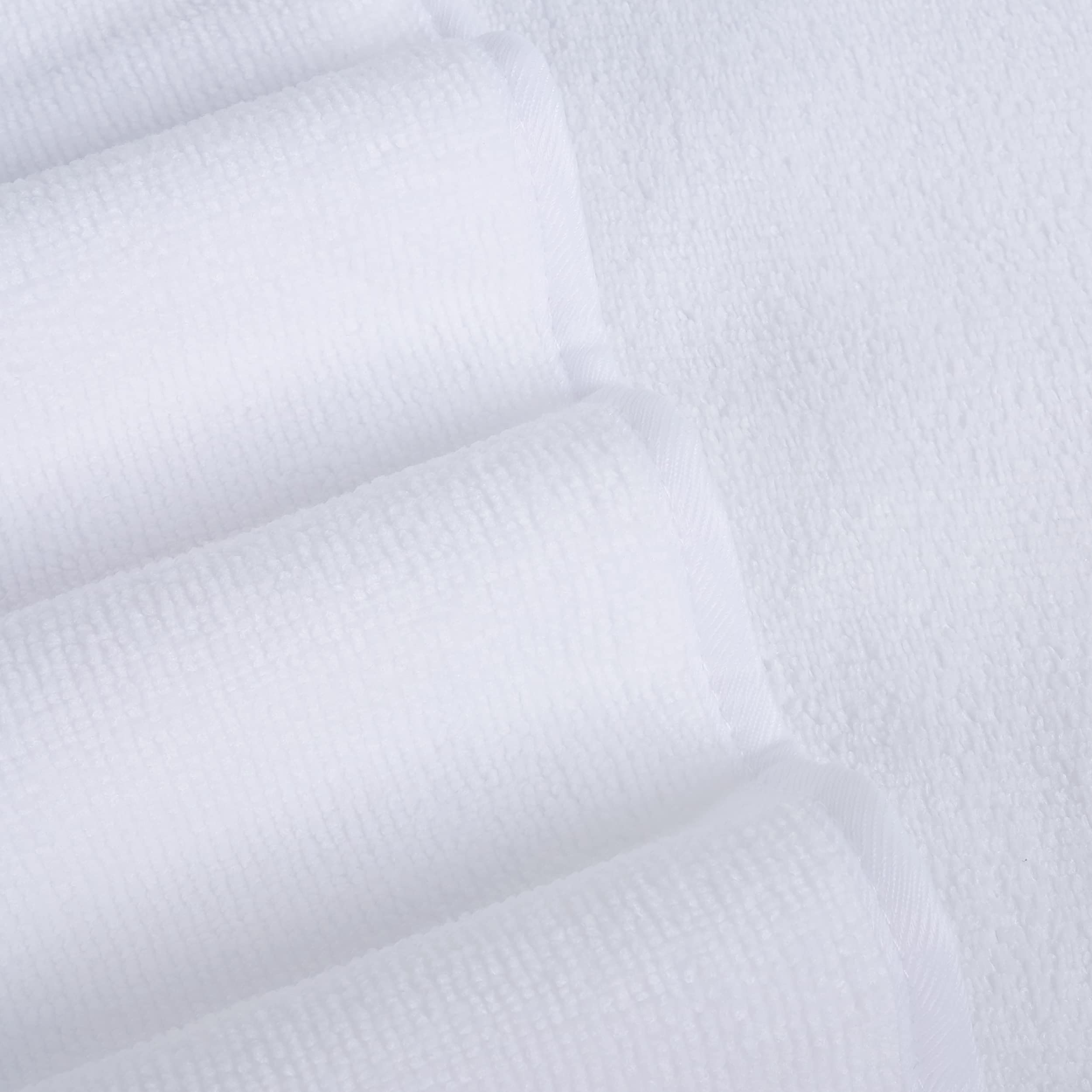 Polyte Oversize, 60 X 30 In., Quick Dry Lint Free Microfiber Bath Towel Set, 6 Piece (White)