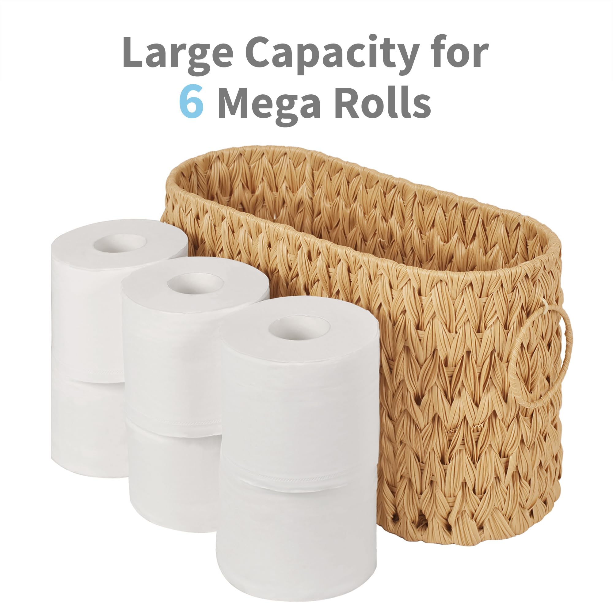 Granny Says Toilet Paper Storage, Bathroom Storage Basket, Toilet Paper Basket For 6 Mega Rolls, Toilet Paper Holder With Storag