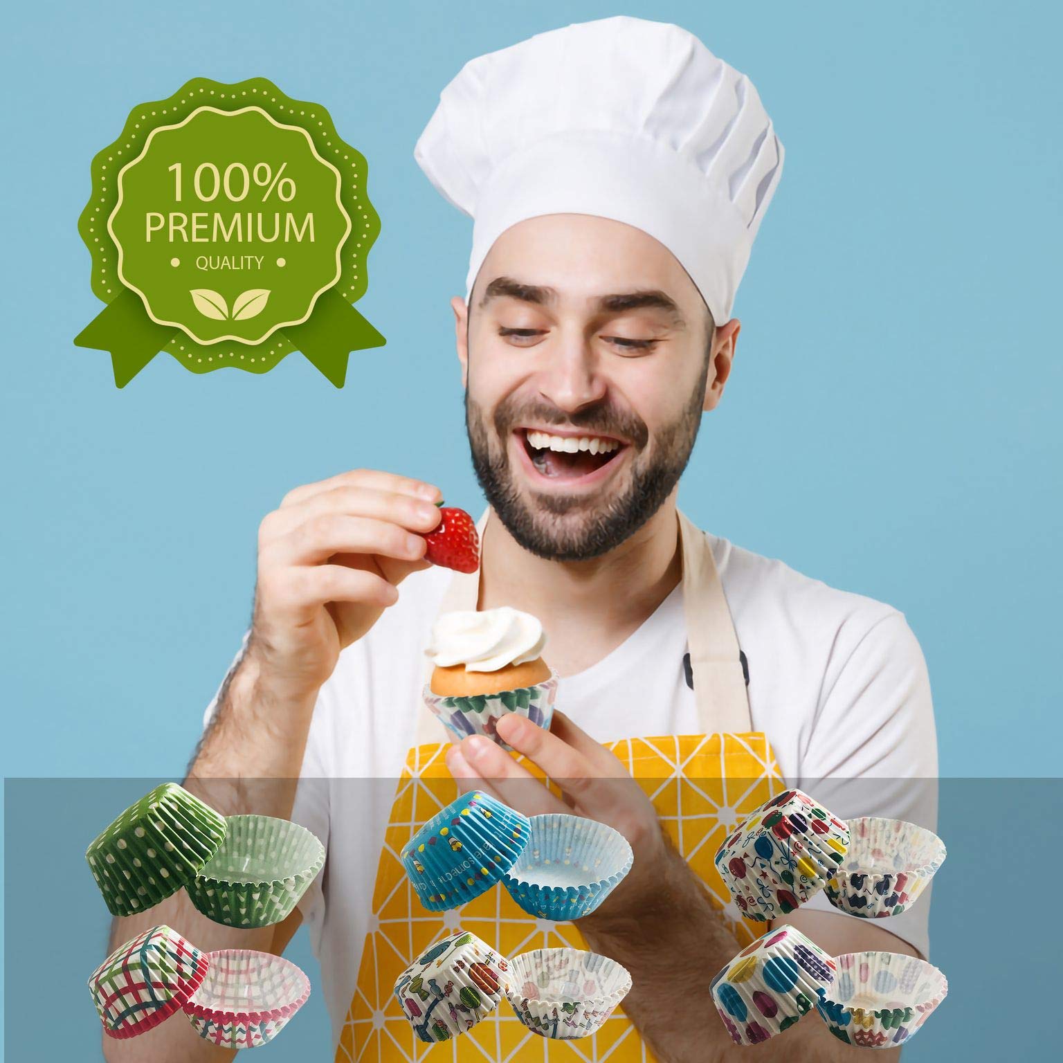 Bahoki Essentials Paper Baking Cups - Cupcake, Muffin Liners, Assorted Cake Wrappers - Great For Birthday Parties And Family Gat