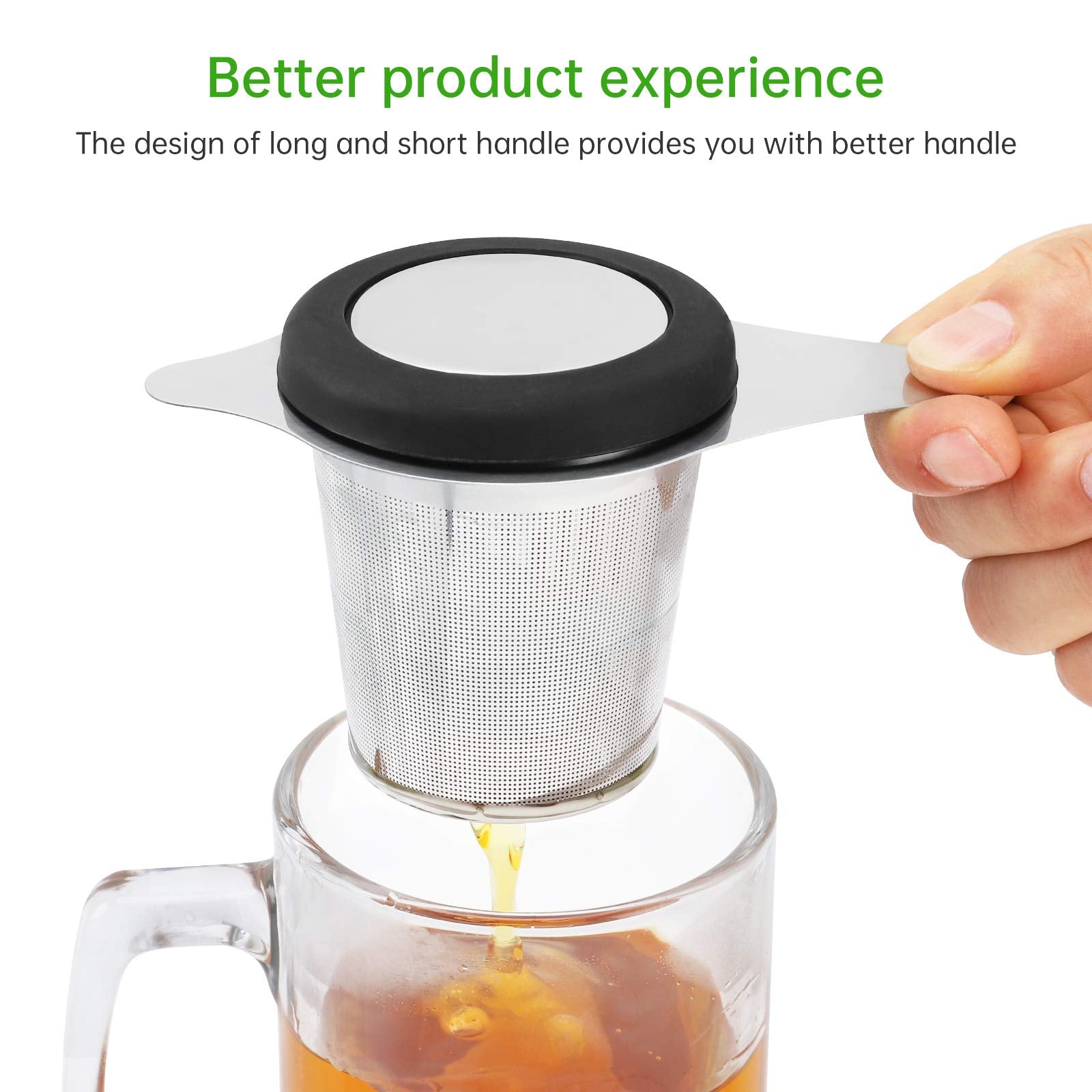 Two Pack Tea Infuser Basket Stainless Steel Tea Strainer Tea Filter With Small Strainer And Lid Tea Diffuser For Loose Tea Super