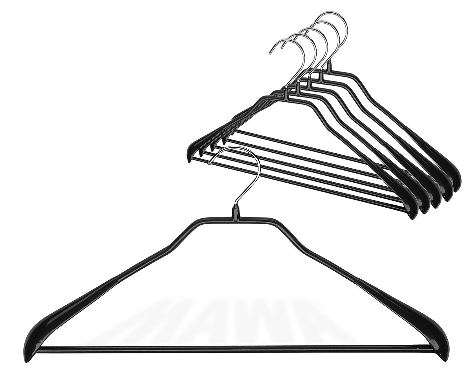 Mawa By Reston Lloyd Bodyform Series Non-Slip Space-Saving Clothes Hanger With Bar For Pants, Style 42/Ls, 16-1/2'', Set Of 6, B