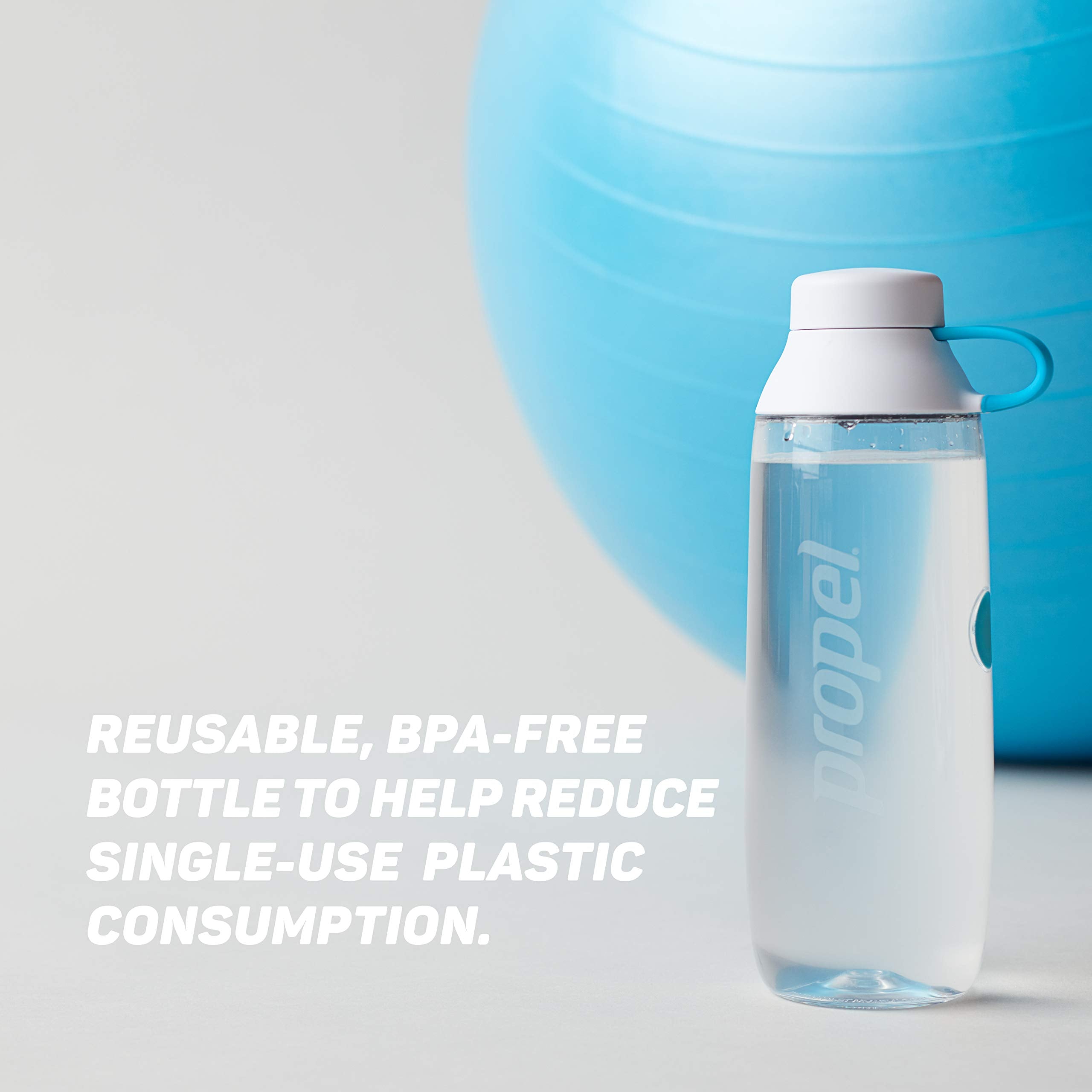Propel 20Oz Reusable Bottle, Bpa Free, Impact Resistant, On-The-Go Strap, Dishwasher Safe, White