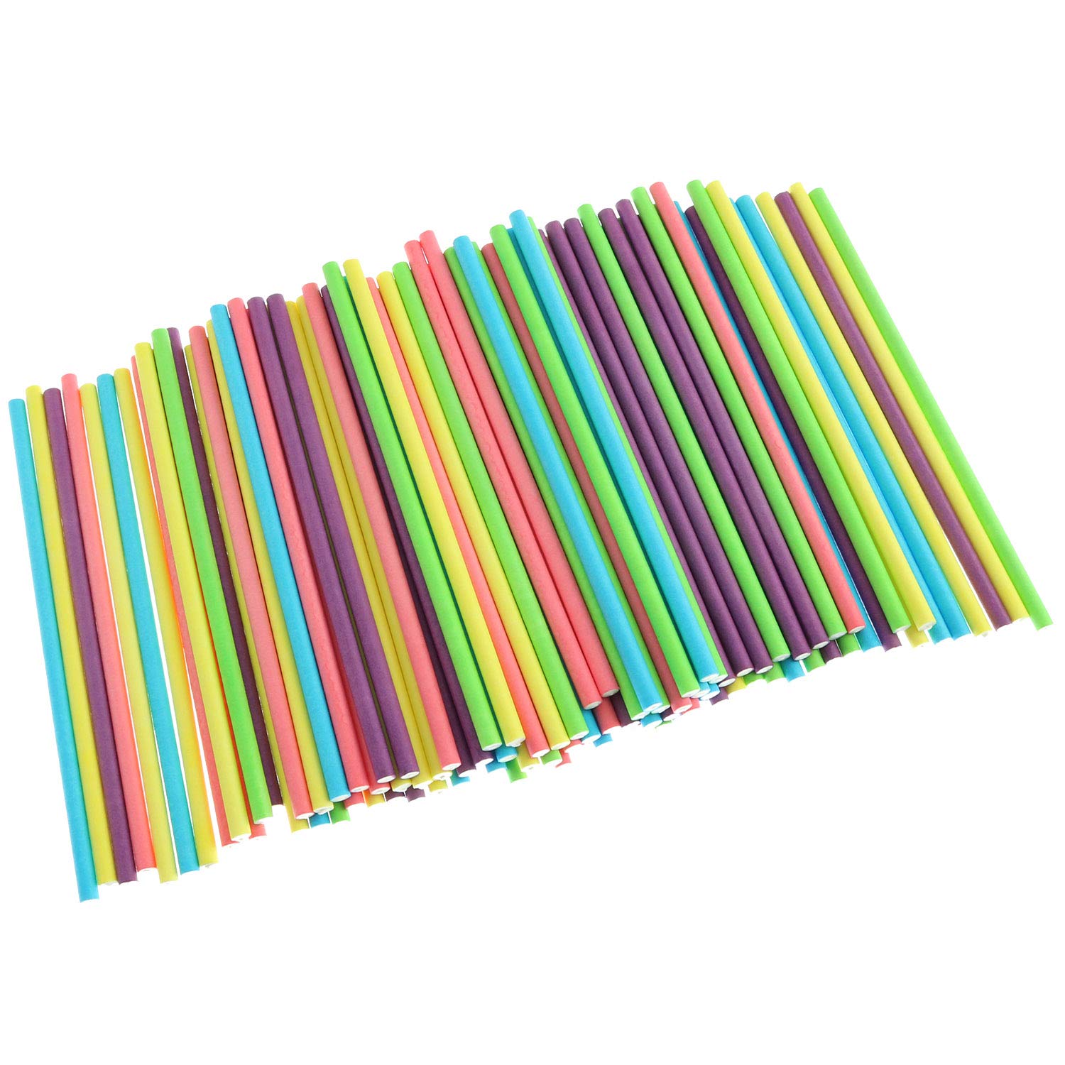 Zyamy 100Pcs Colored Cake Pop Sticks 10X3.5Mm 4 Inch Lollipop Sticks 5Colors Diy Bakeware Cake Kitchen Gadgets