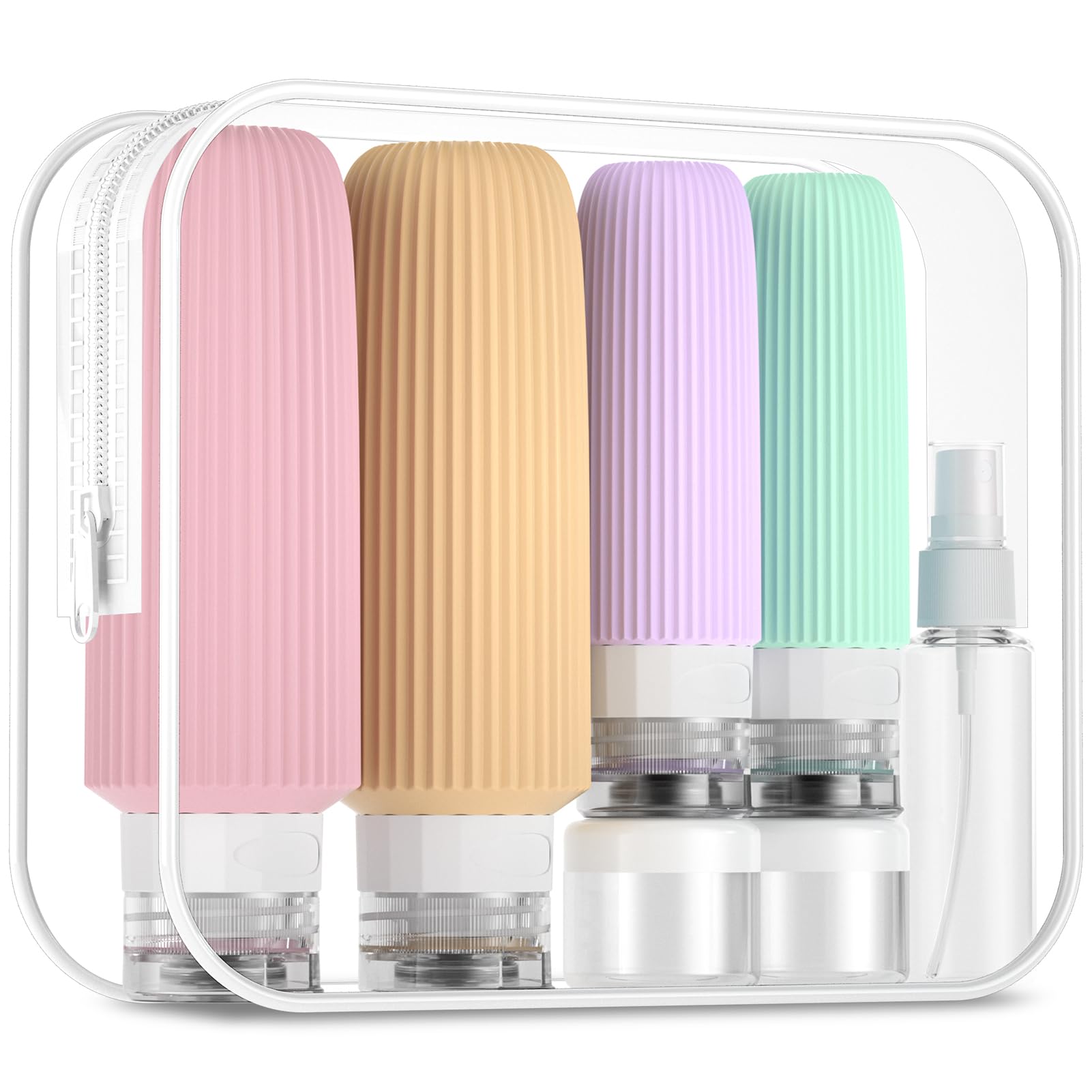 Mrsdry 16 Pack Travel Bottles For Toiletries, Large 6Oz Silicone Travel Containers Jar For Toiletries, Leak Proof Refillable Liq