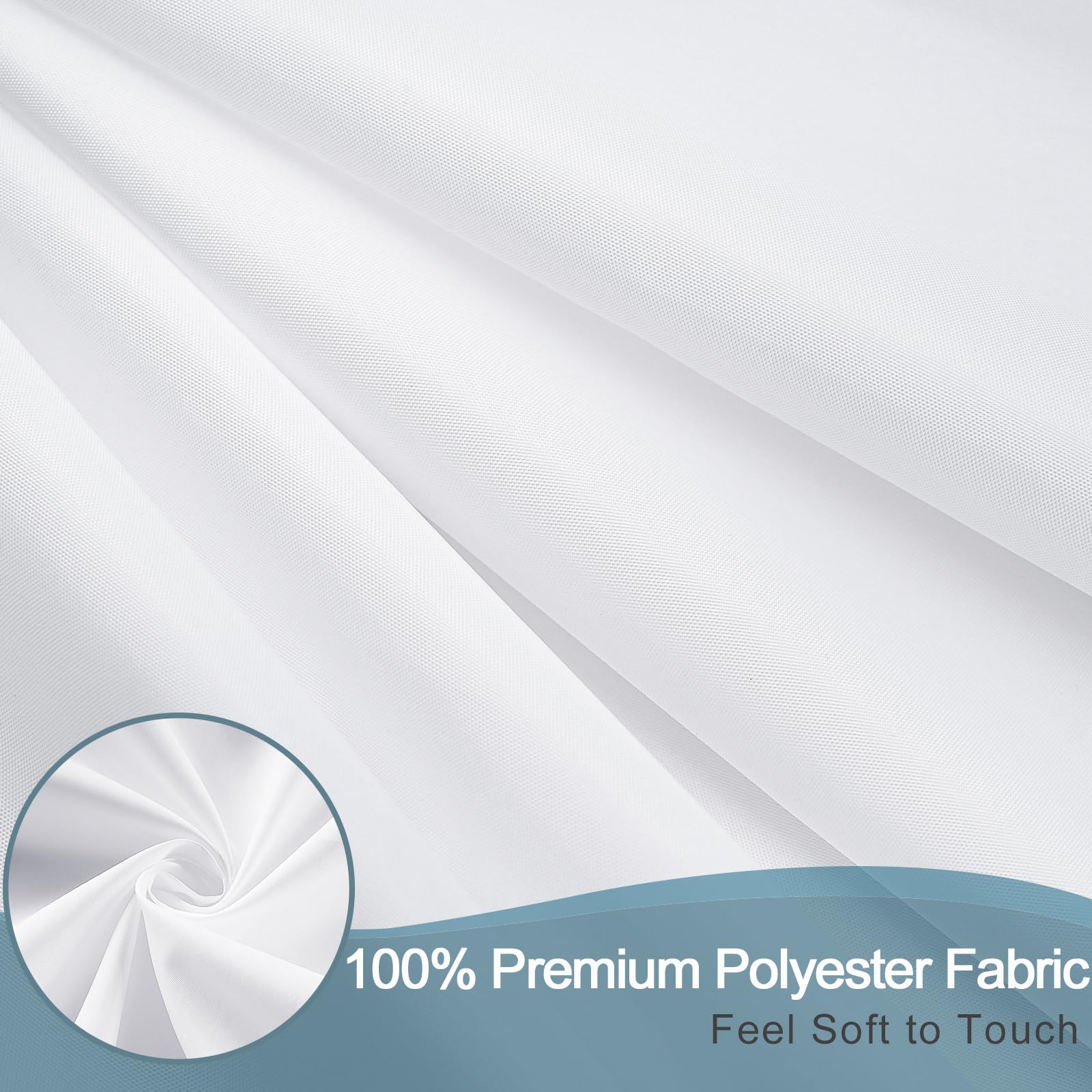 AooHome White Stall Size Bathroom Curtain for Hotel  Fabric Shower Liner with Hooks for Hotel  Waterproof  54 Width x 72 Height Inch