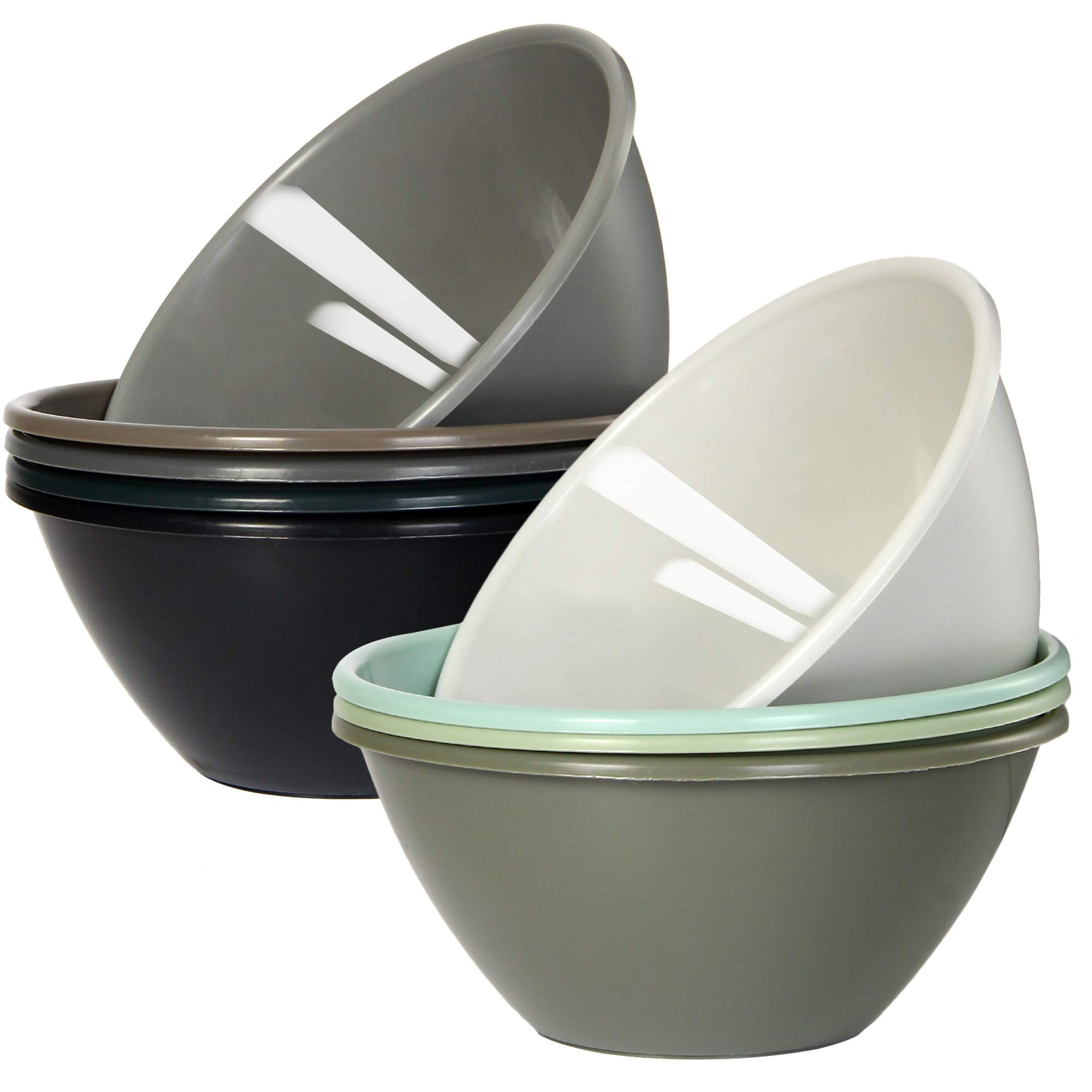 Youngever 32 Ounce Plastic Bowls, Large Cereal Bowls, Large Soup Bowls, Set Of 9 (9 Urban Colors)