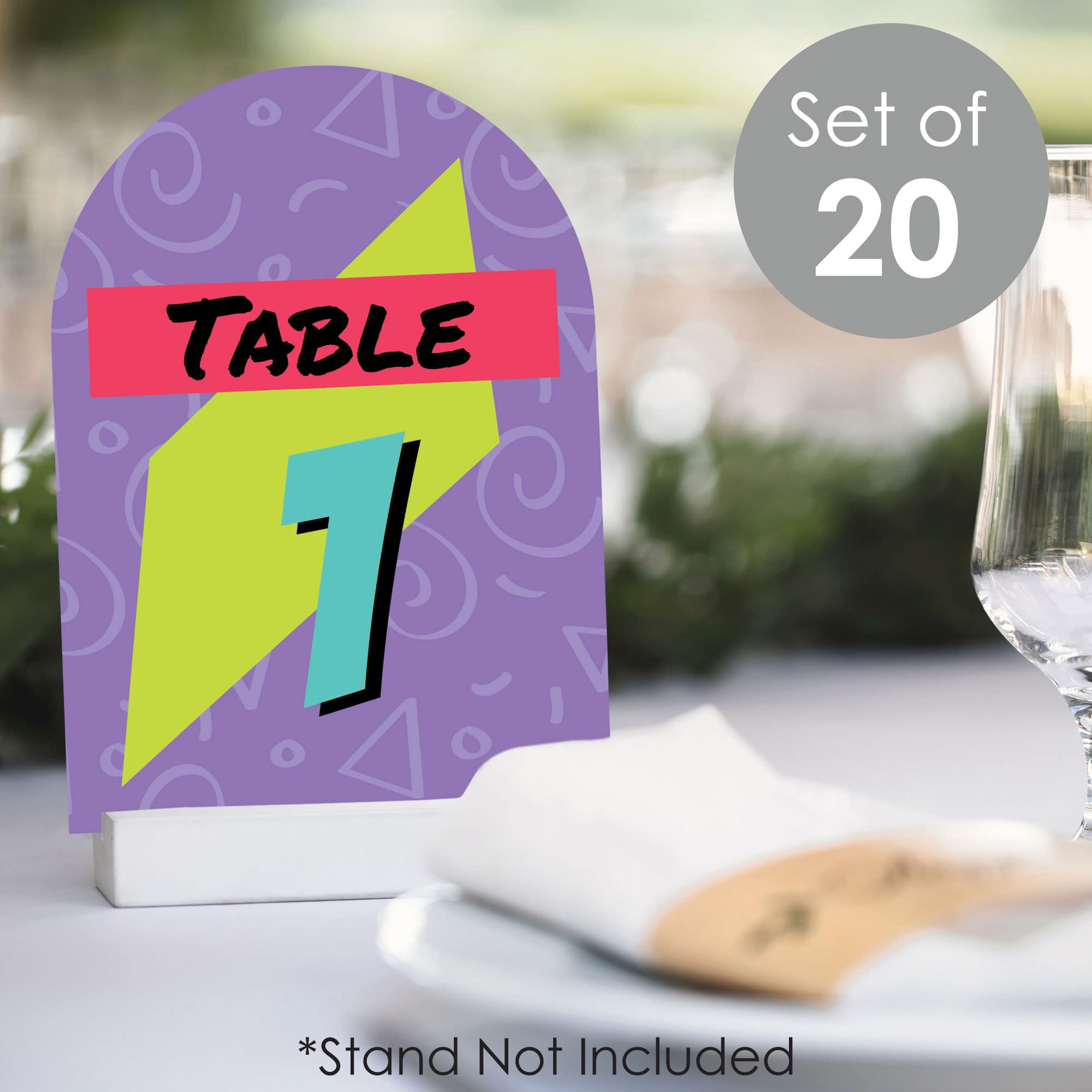 Big Dot Of Happiness 90S Throwback - 1990S Party Double-Sided 5 X 7 Inches Cards - Table Numbers - 1-20