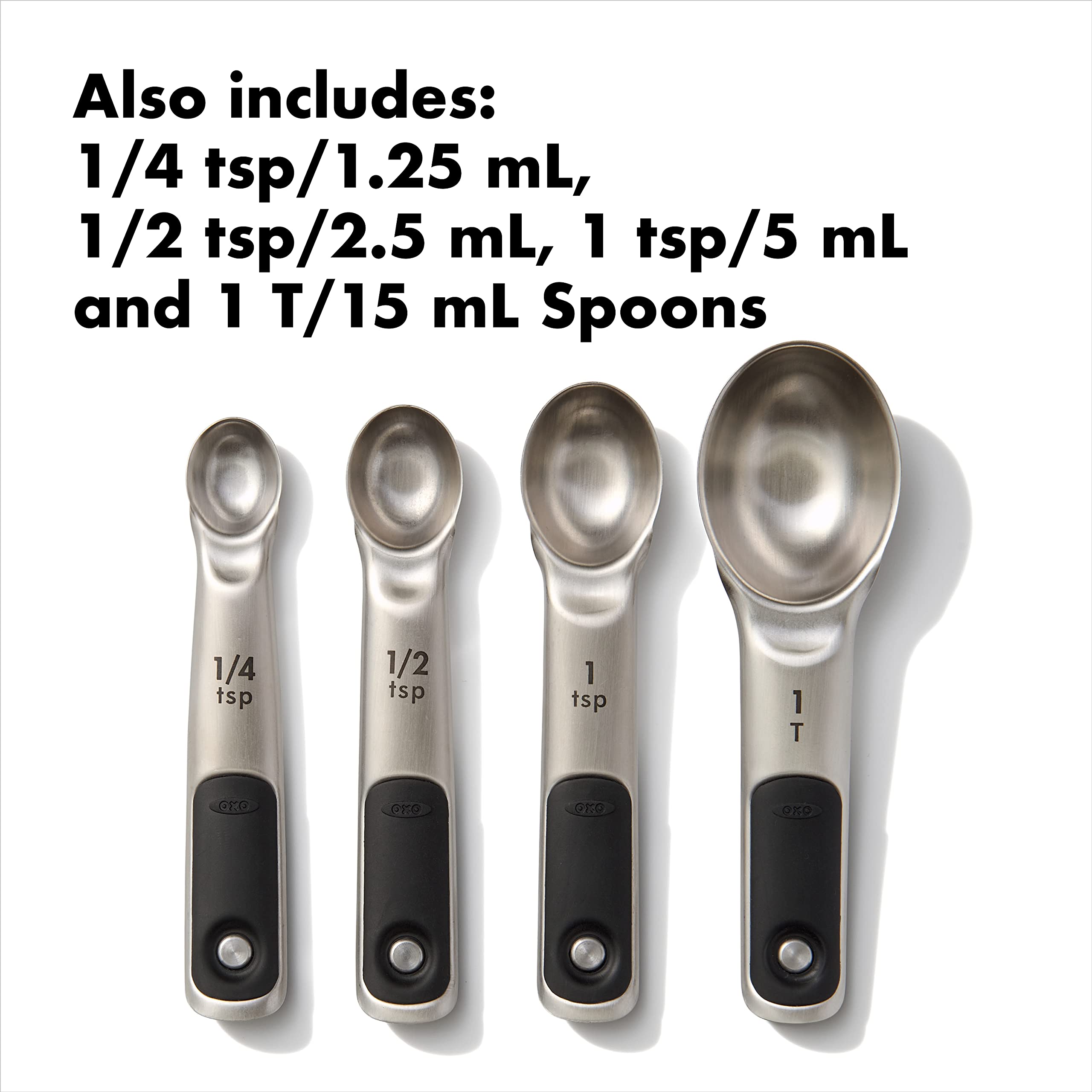 Oxo Good Grips Stainless Steel Measuring Cups And Spoons Set, 2.9, 8 Piece