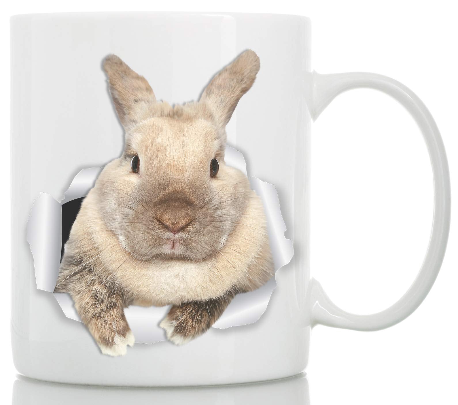 Winston & Bear Rascally Rabbit Mug - Funny Bunny Coffee Mug - Easter Mug - Perfect Bunny Gifts - Cute Rabbit Tea Cup (15Oz)