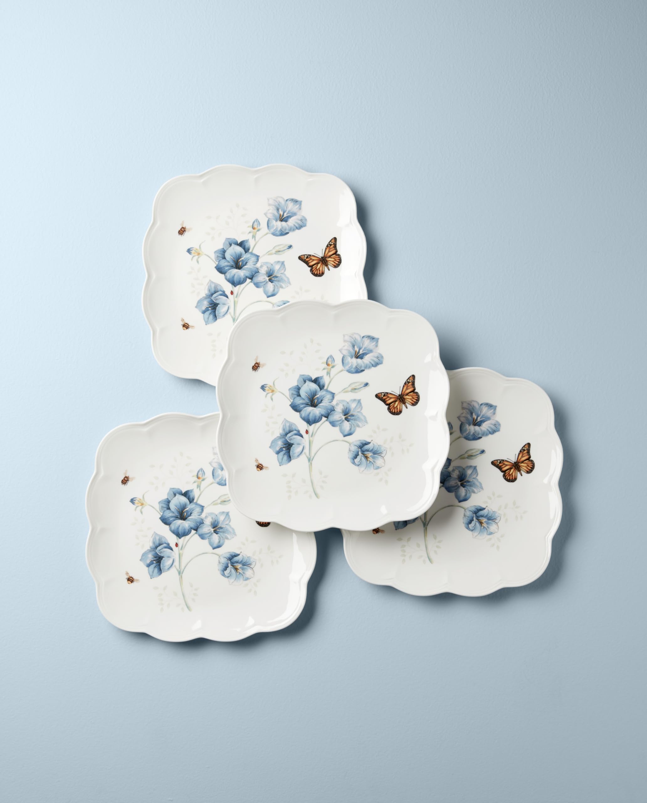 Lenox Butterfly Meadow Square 4Pc Dinner Plates, 4 Count, Multi