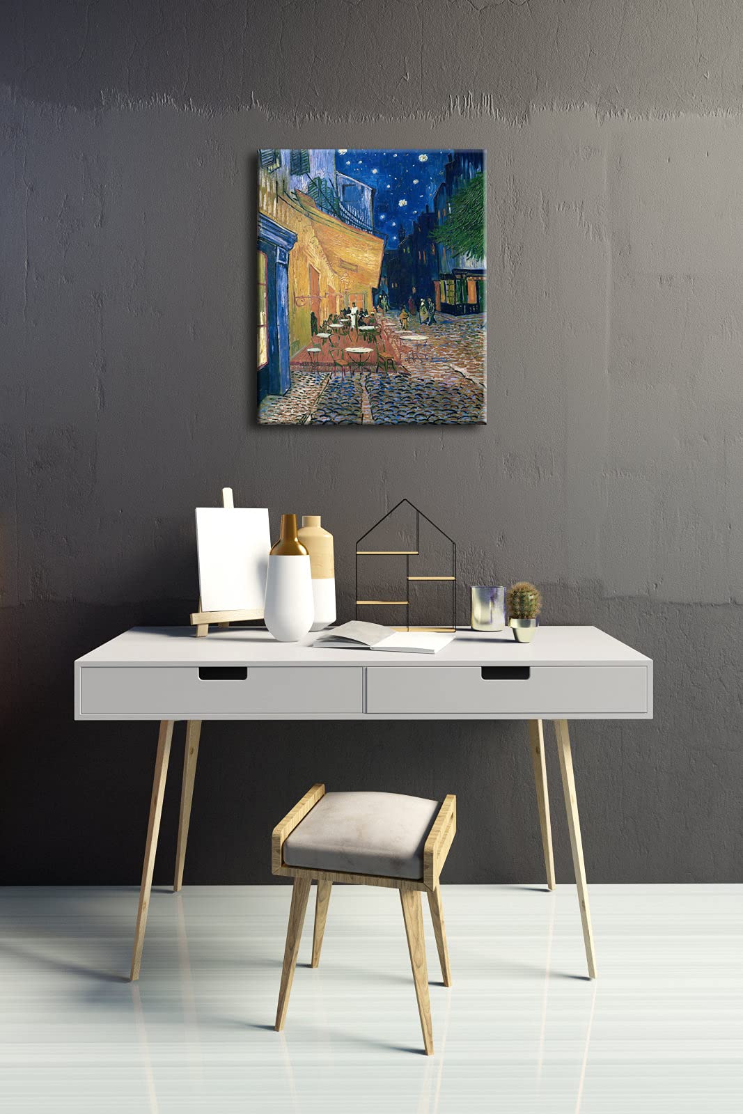 Wieco Art Cafe Terrace At Night Large Modern Giclee Canvas Prints Vincent Van Gogh Artwork Oil Paintings Reproduction Landscape