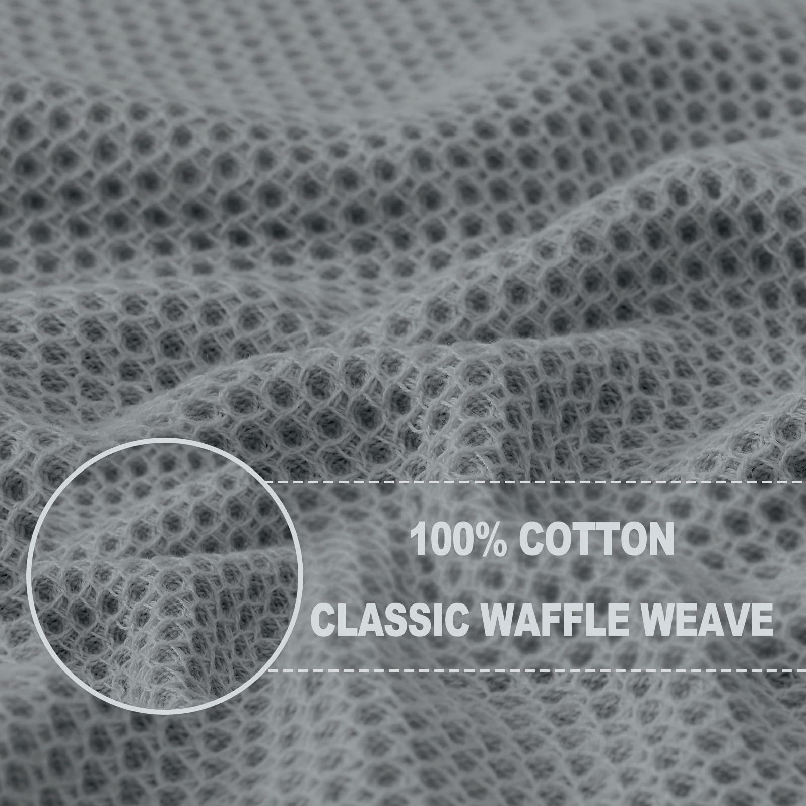 Homaxy 100% Cotton Waffle Weave Kitchen Dish Cloths, Ultra Soft Absorbent Quick Drying Dish Towels, 12 x 12 Inches, 12-Pack, Gre