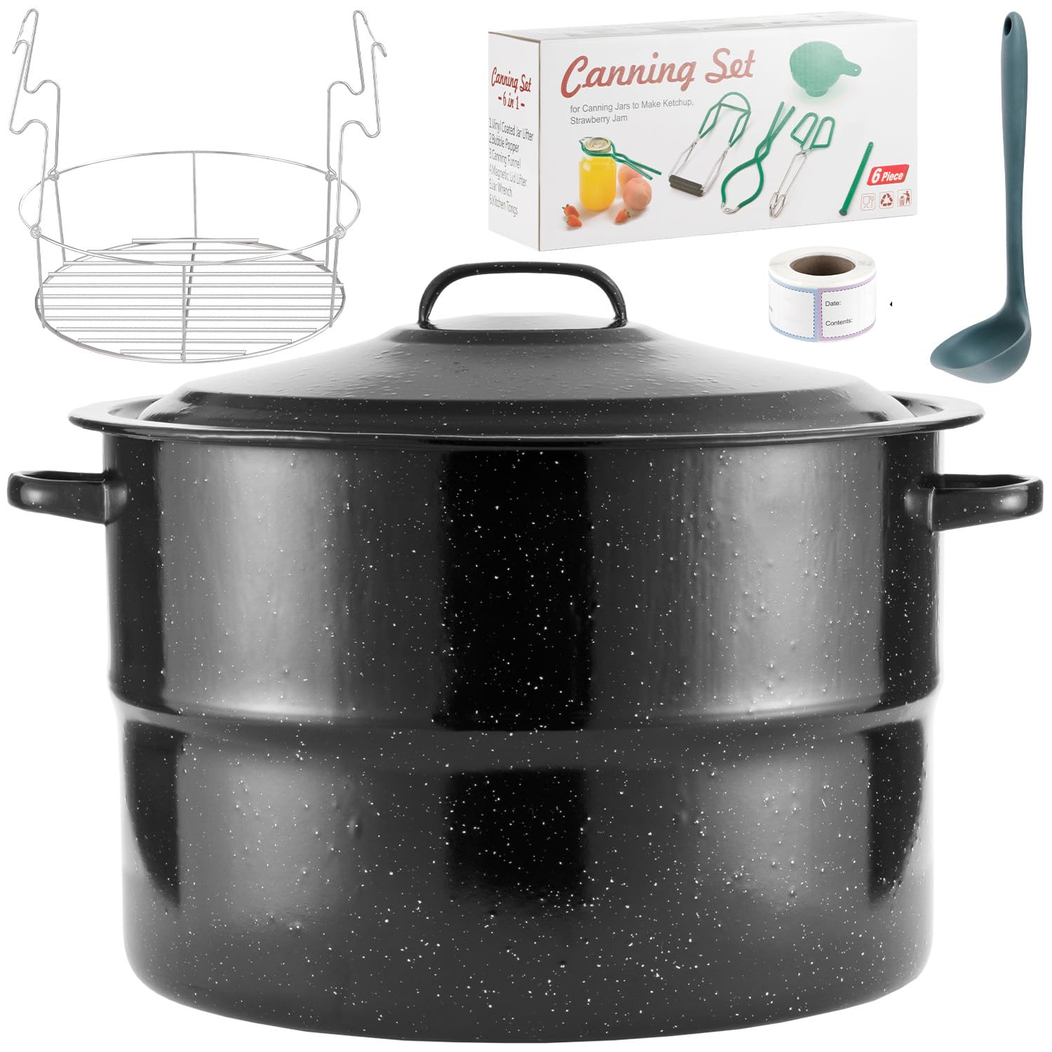 Canning Pot with Rack & LidCanning Kit for Beginners, 21.5 Quart Stock Pot