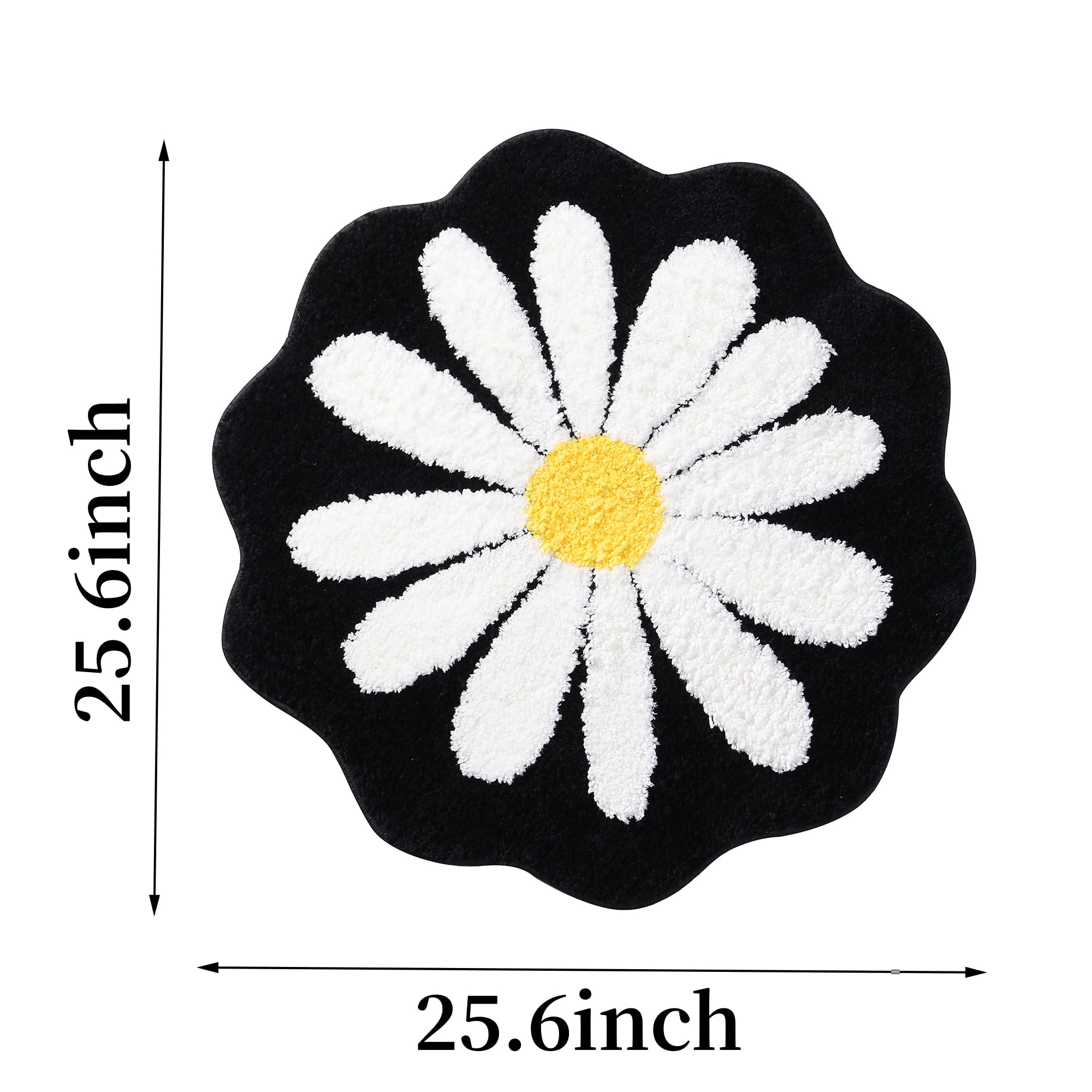 Cute Bath Mat,Pink Flower Rug,Water Absorption Non Slip Mat,Soft Machine Wash Rug Mat For Bedroom Kitchen Bathroom Toilet Floors