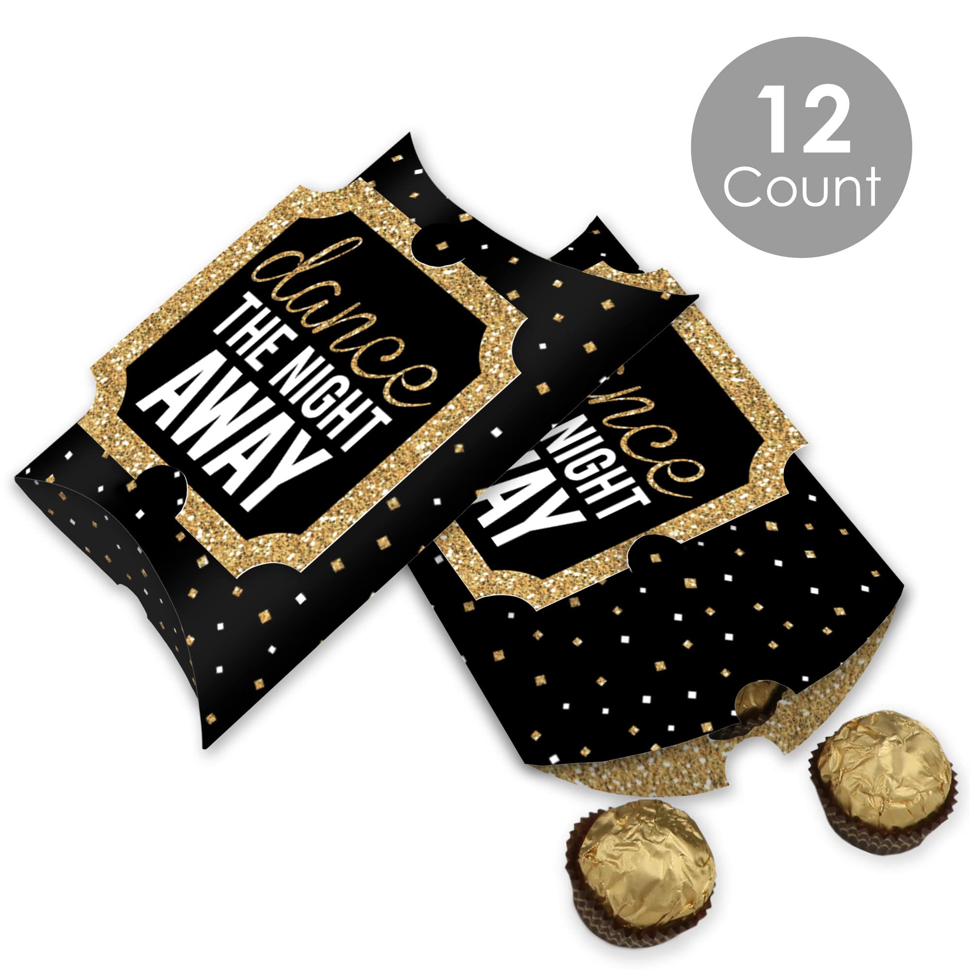 Big Dot Of Happiness Prom - Favor Gift Boxes - Prom Night Party Large Pillow Boxes - Set Of 12