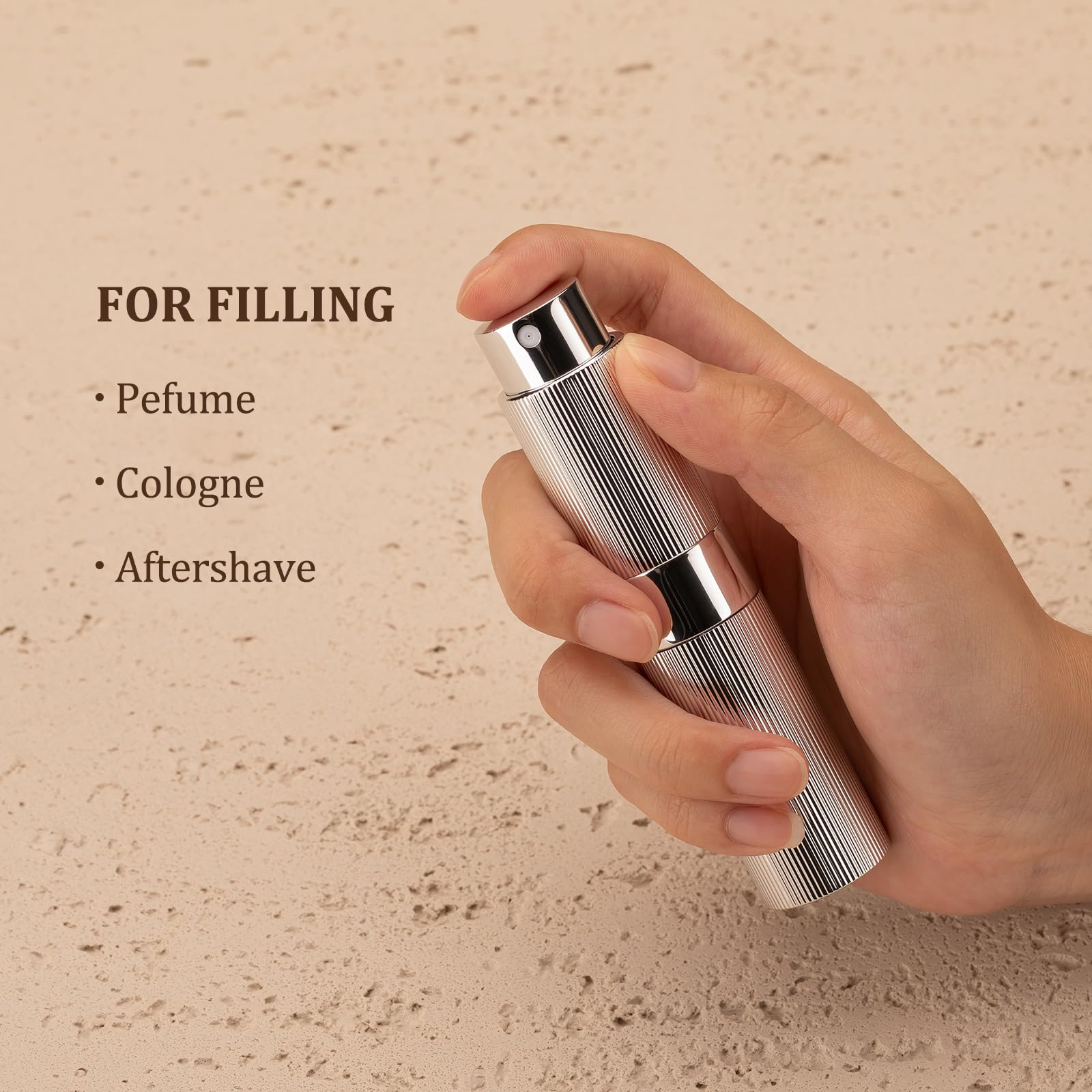 Lisapack 8Ml Perfume Atomizer Spray Bottle, 1Pcs Travel Cologne Sprayer Refillable, Empty Mini Portable Perfume Dispenser (Grey)