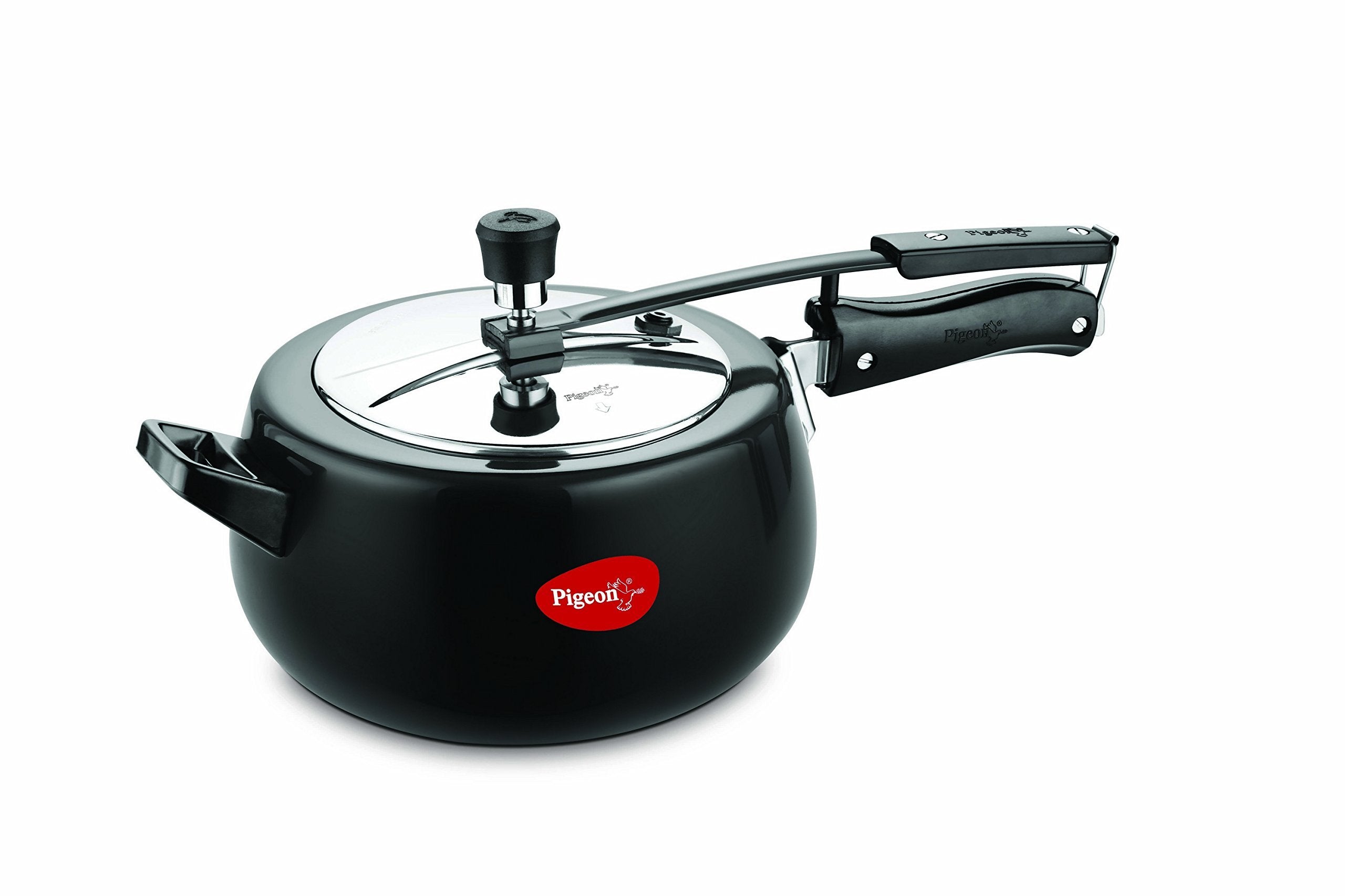 Pigeon By Stovekraft Amelia 5 Ltrs Amelia Induction Base Aluminium Inner Lid Pressure Cooker, 5 Litres, Black
