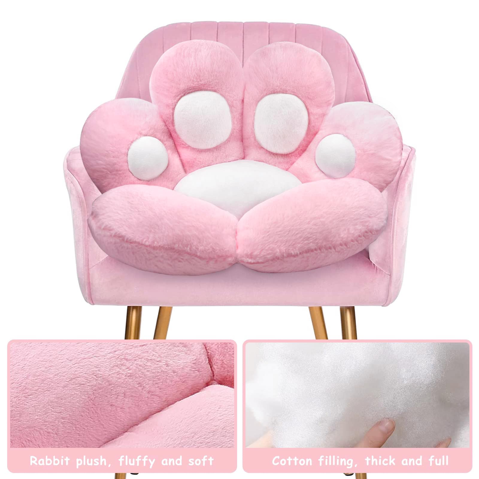 Dobuono Cat Paw Cushion Kawaii Office Desk Chair Cushion Comfy Plush Cat Paw Shape Gaming Chair Cushion Bear Cute Seat Cushion F