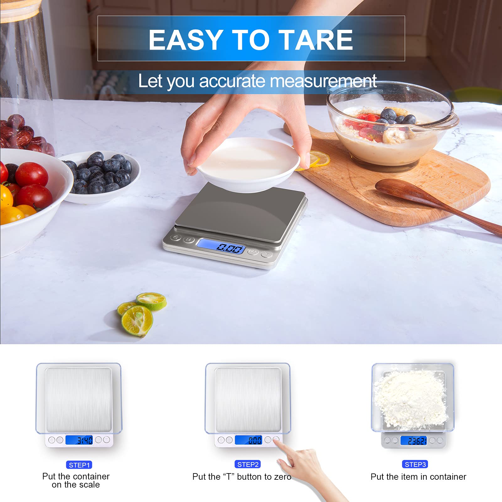 Gram Scale Small Digital Food Scale, 500G By 0.01Gram/0.001Ounce, Accurate Weighting, Meiya Multifunction Kitchen Scale For Jewe