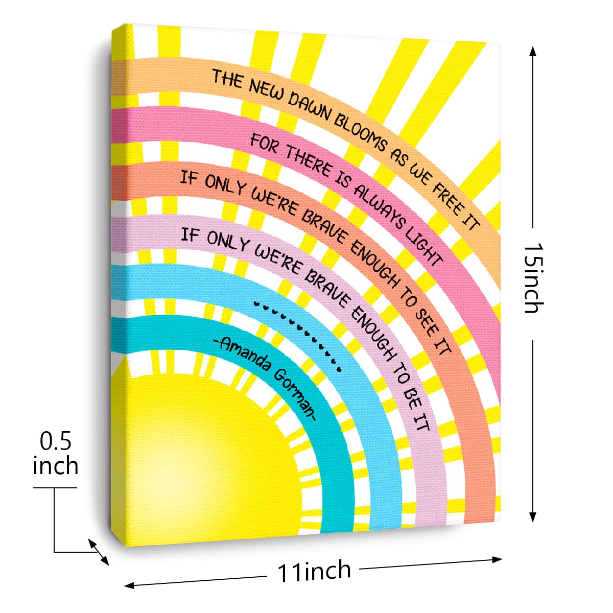 The New Dawn Blooms As We Free It Canvas Wall Art, Sunshine Feminism Motivational Canvas Poster Print For Feminist Teens College