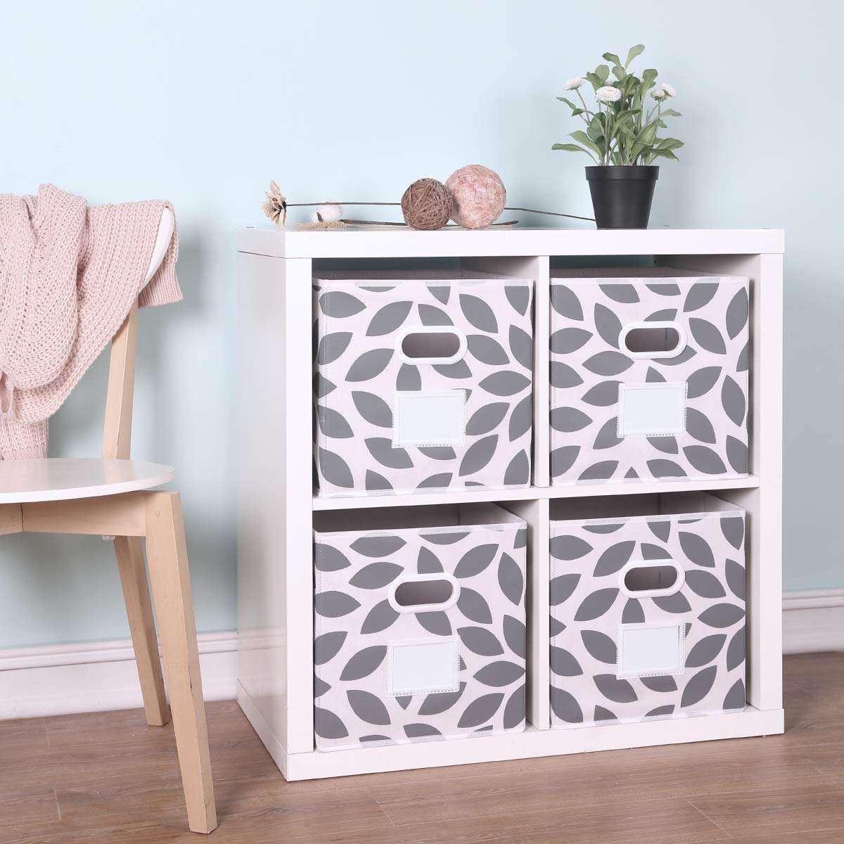 Max Houser Fabric Storage Bins Cubes Baskets Containers With Dual Plastic Handles For Home Closet Bedroom Drawers Organizers, Fl