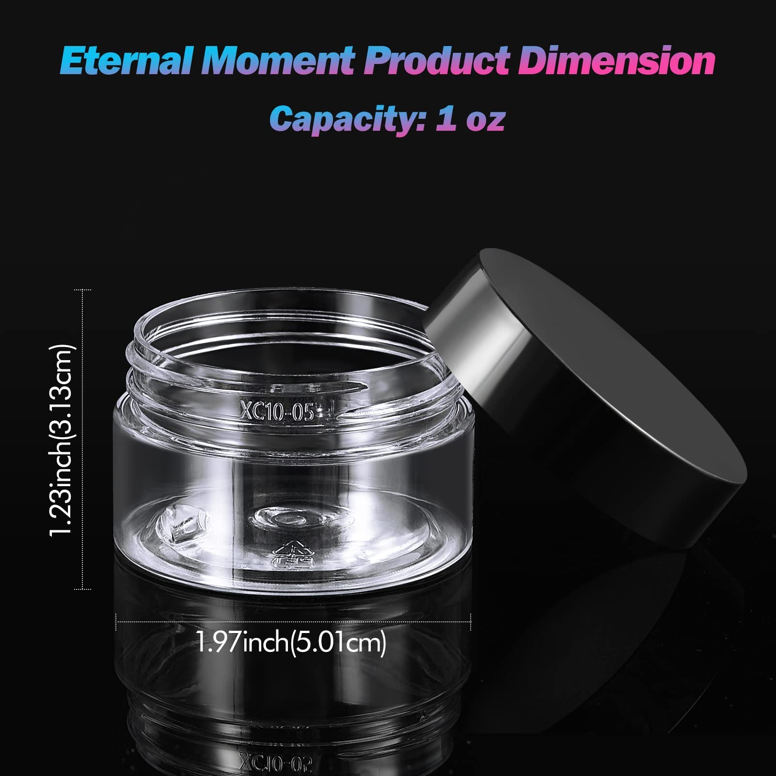 36 Pack 1 Oz Plastic Jars Round Clear Cosmetic Container Jars With Lids, Eternal Moment Plastic Slime Jars For Lotion, Cream, Oi