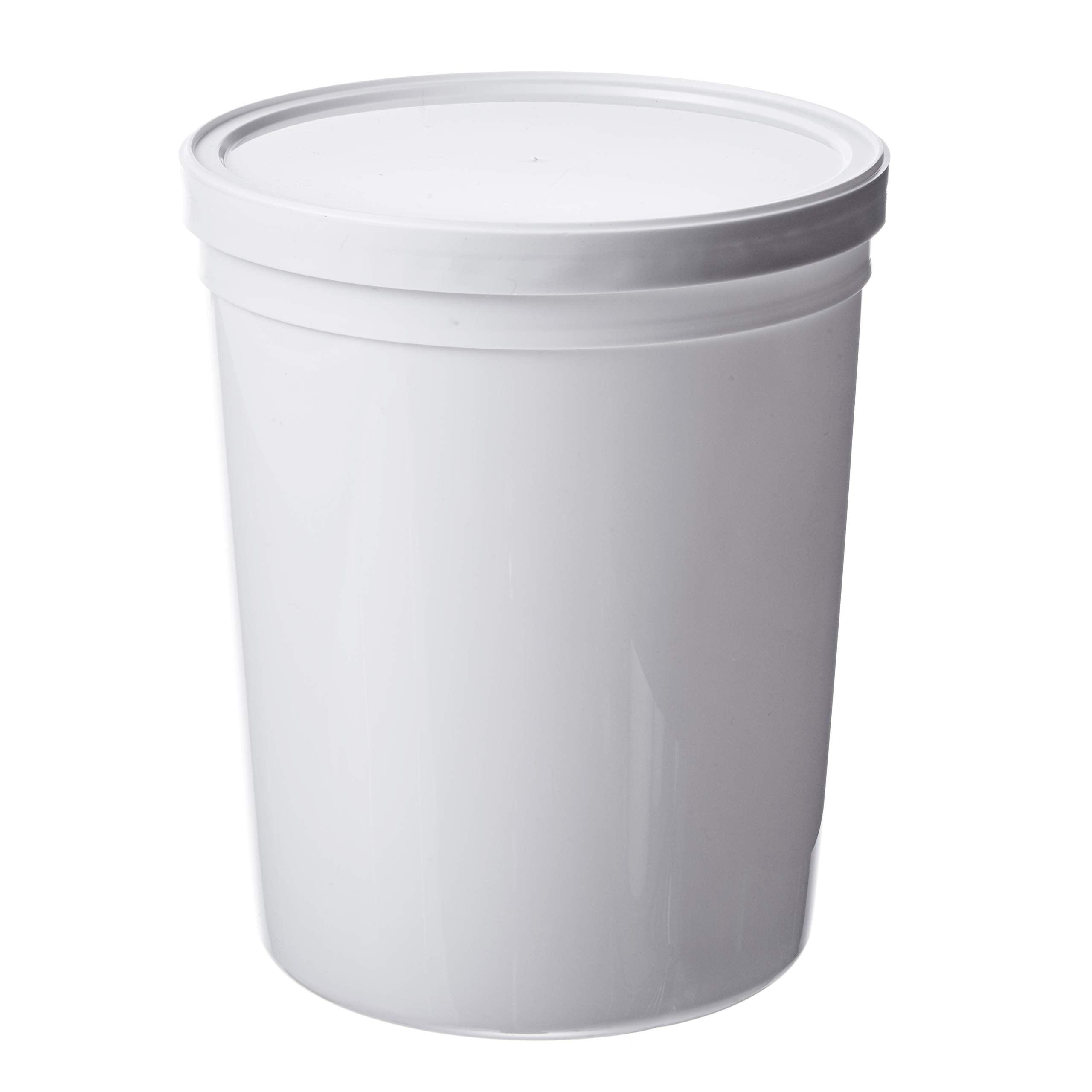 Consolidated Plastics 43900 Round Tub with Cover, HDPE, 80 oz., 10 Piece, White