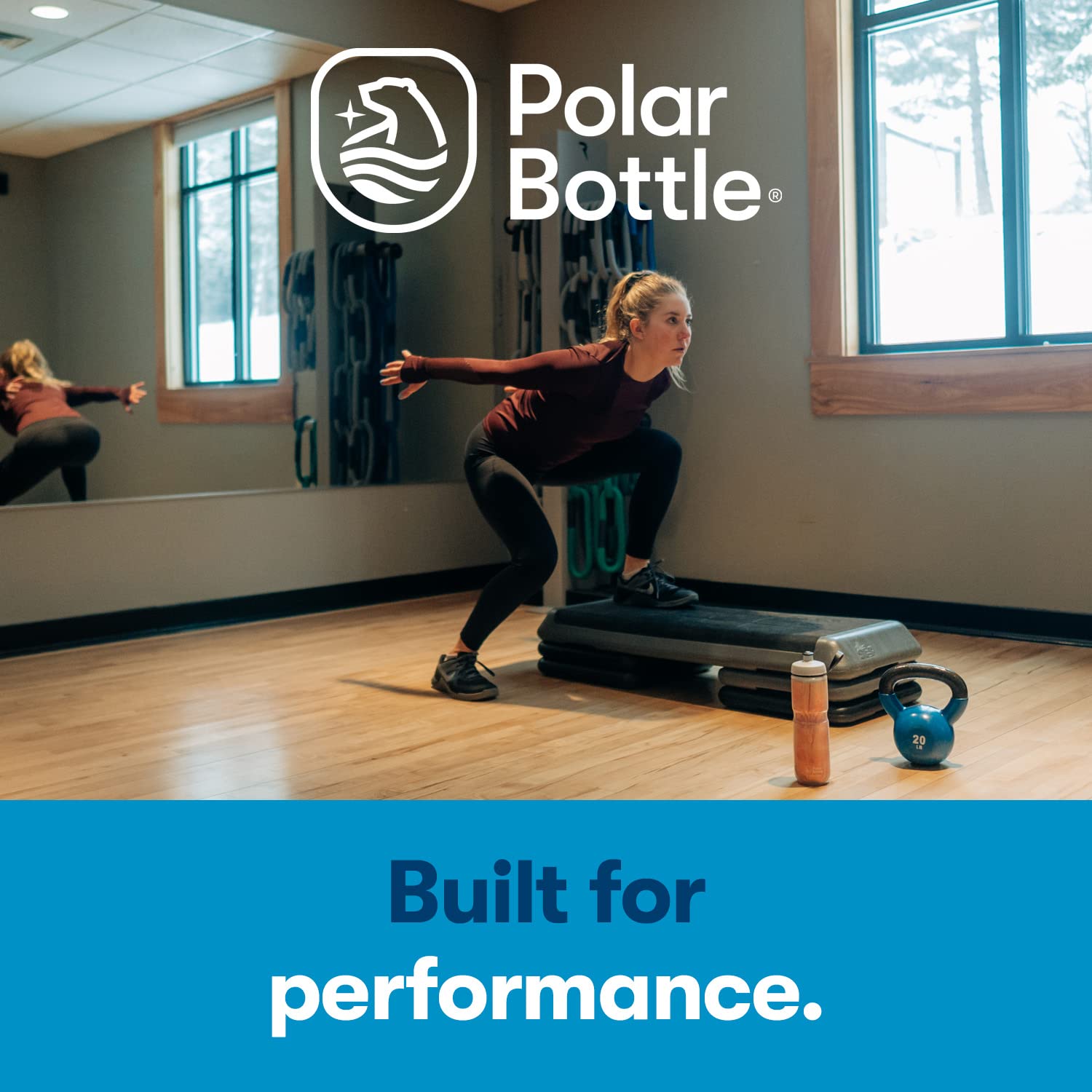 Polar Bottle Sport Insulated Water Bottle - Bpa-Free, Sport & Bike Squeeze Bottle With Handle (Contender - Charcoal & Silver, 20