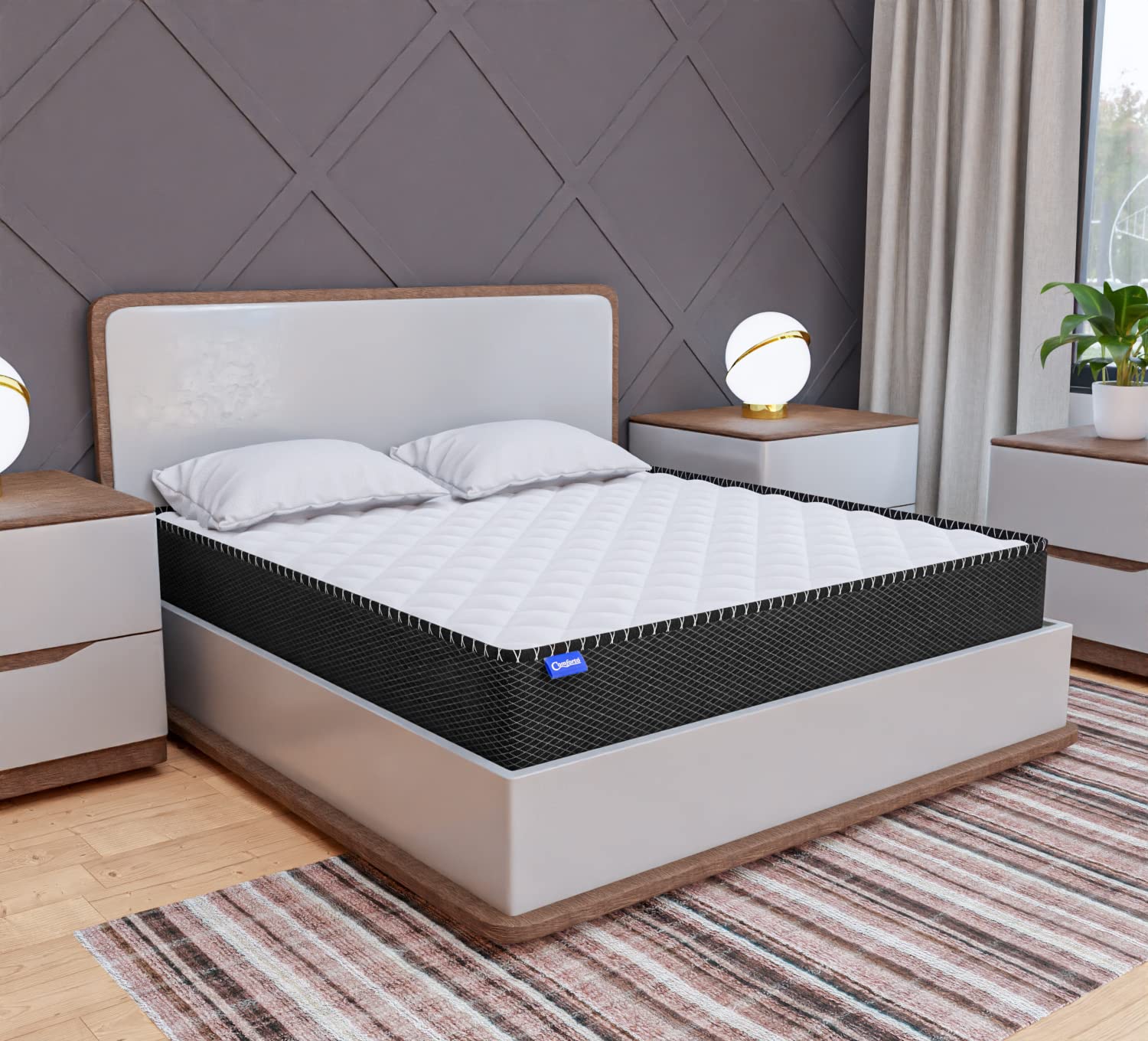 Comforto Duplex 6 Inch Dual Comfort Foam Mattress (78x60x6 Inch, Queen Size Mattress) | Medium Soft & Hard Comfort | Quilted Top