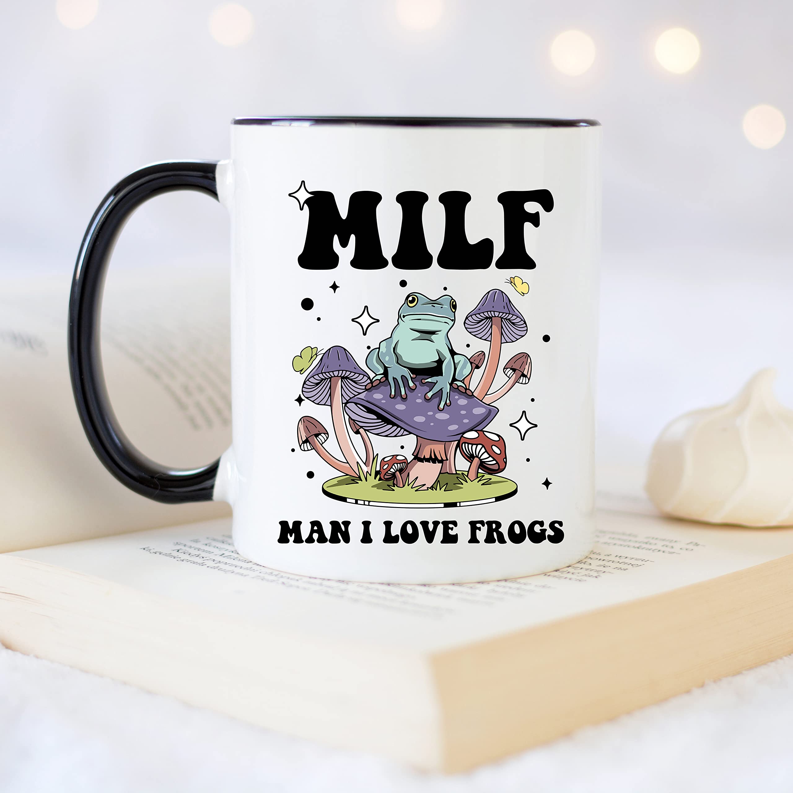 Younique Designs Milf Man I Love Frogs Frog Mug, 11 Oz, Frog Cup, Frog Gifts For Women And Men, Cute Frog Stuff, Frog Themed Gif