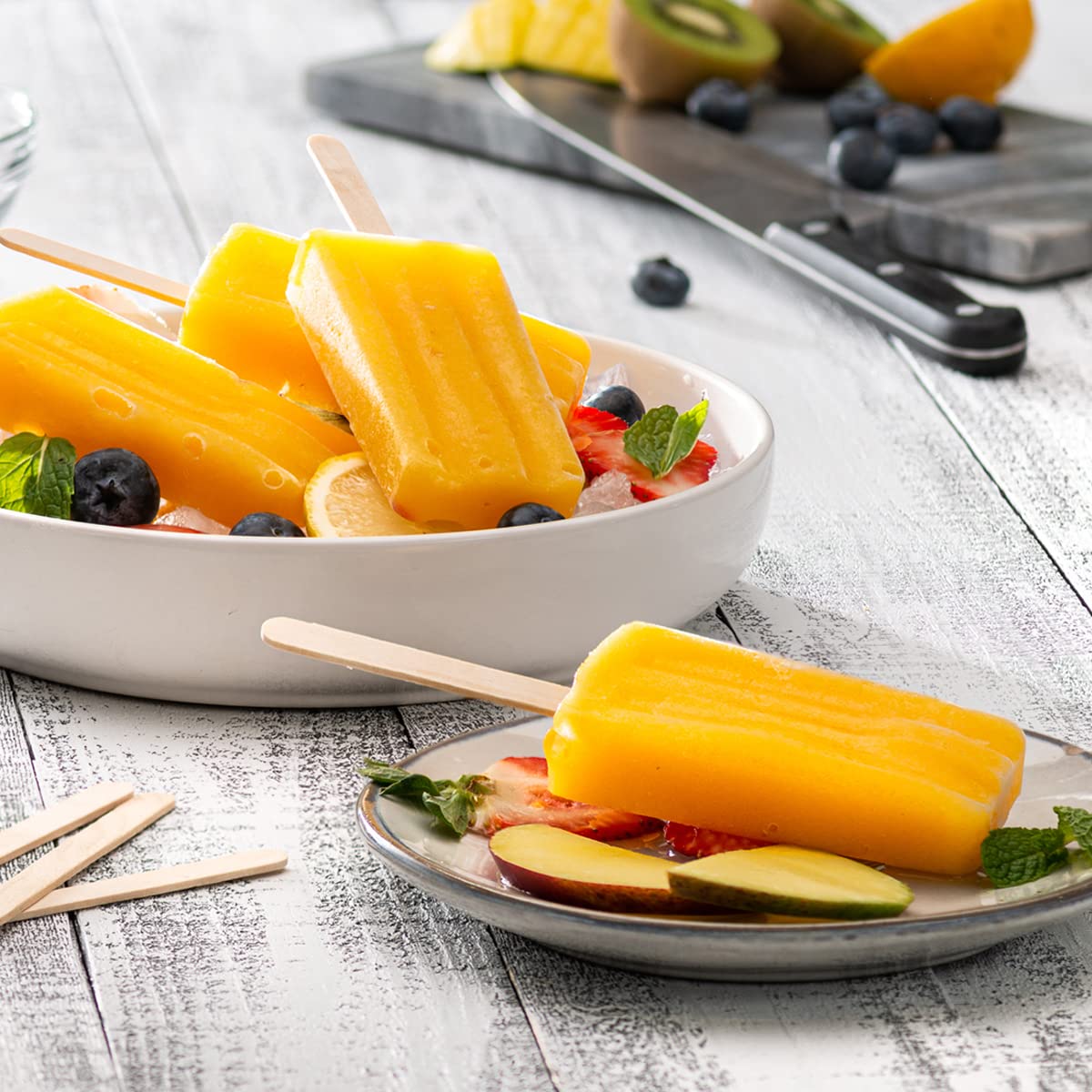 Comfy Package, [1000 Count] 4.5 Inch Wooden Multi-Purpose Popsicle Sticks For Crafts, Ices, Ice Cream, Wax, Waxing, Tongue Depre