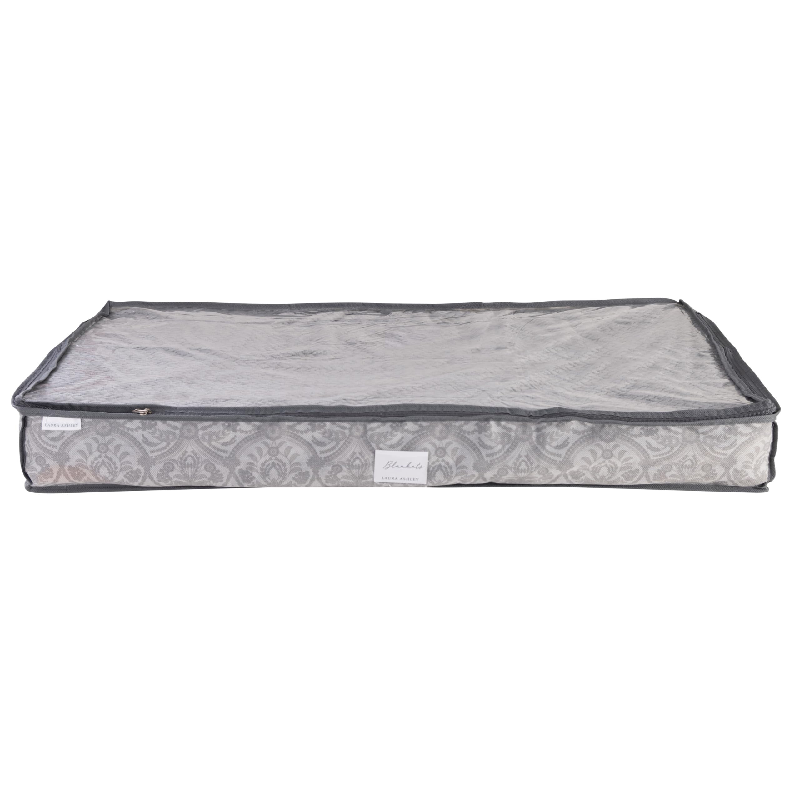 Laura Ashley Non-Woven Bed Storage Bag  Foldable  Bedroom Storage  Zippered Top  Almeida Dove Grey