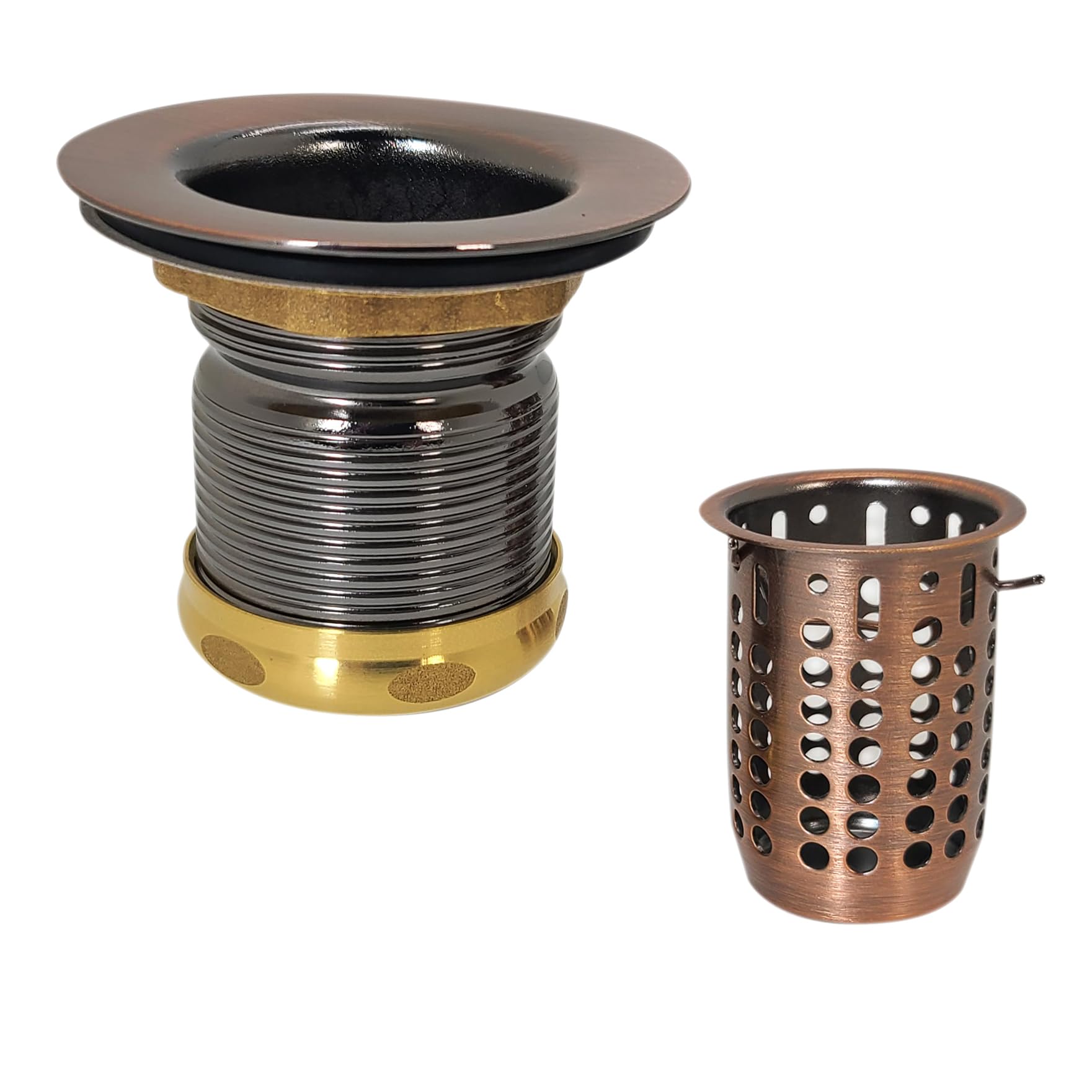 Westbrass D218-11 Junior Bar And Laundry Sink Drain Assembly With Removable Strainer Basket, 1-Pack, Antique Copper