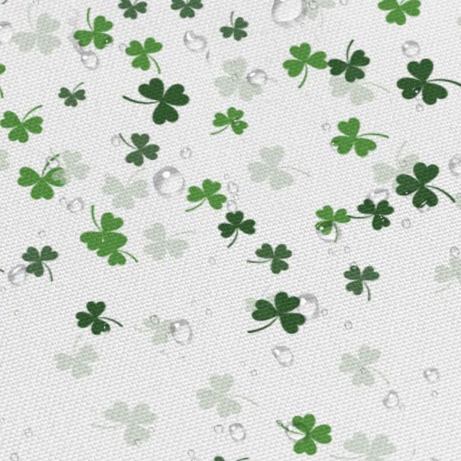 Jbralid Happy St Patrick'S Day Clover Shower Curtain Green Shamrock Bath Curtain Waterproof Shower Curtains For Bathroom Decor W