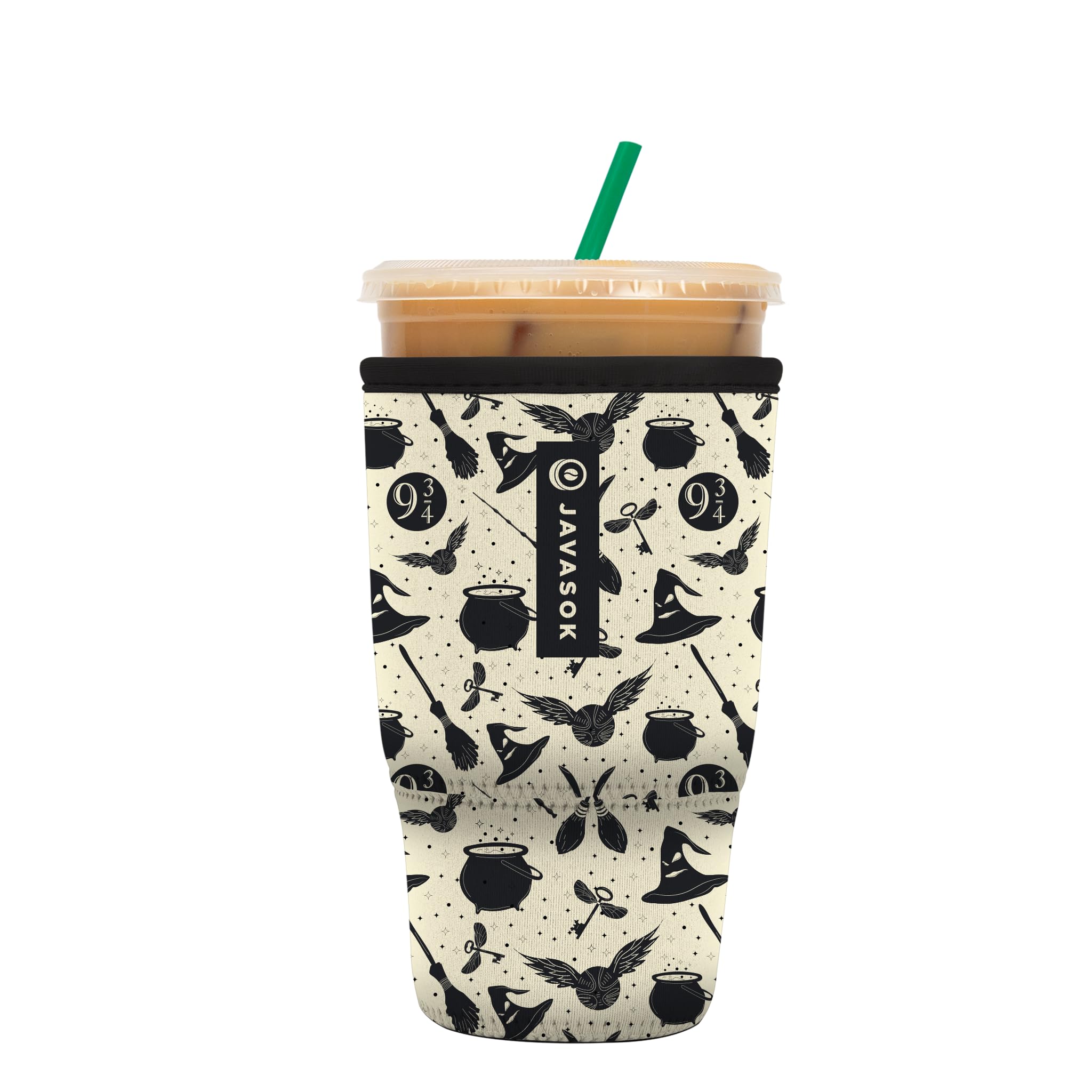 Sok It Java Sok Iced Coffee & Cold Soda Insulated Neoprene Cup Sleeve (Wizards Walk, Large: 30-32oz)